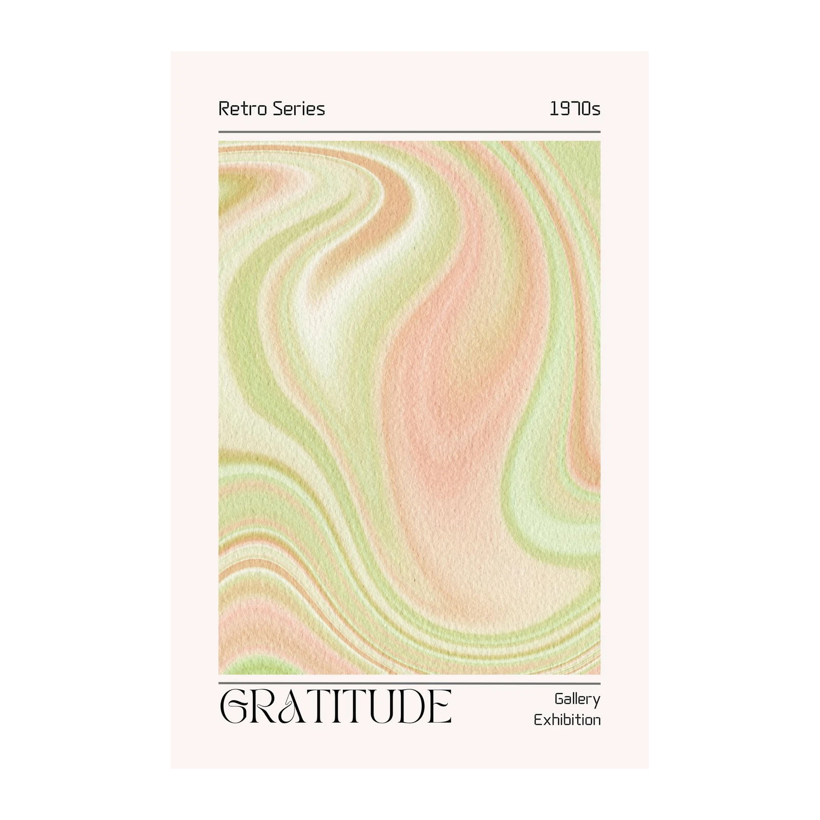 Retro '70s Swirls 'Gratitude' Wall Art
