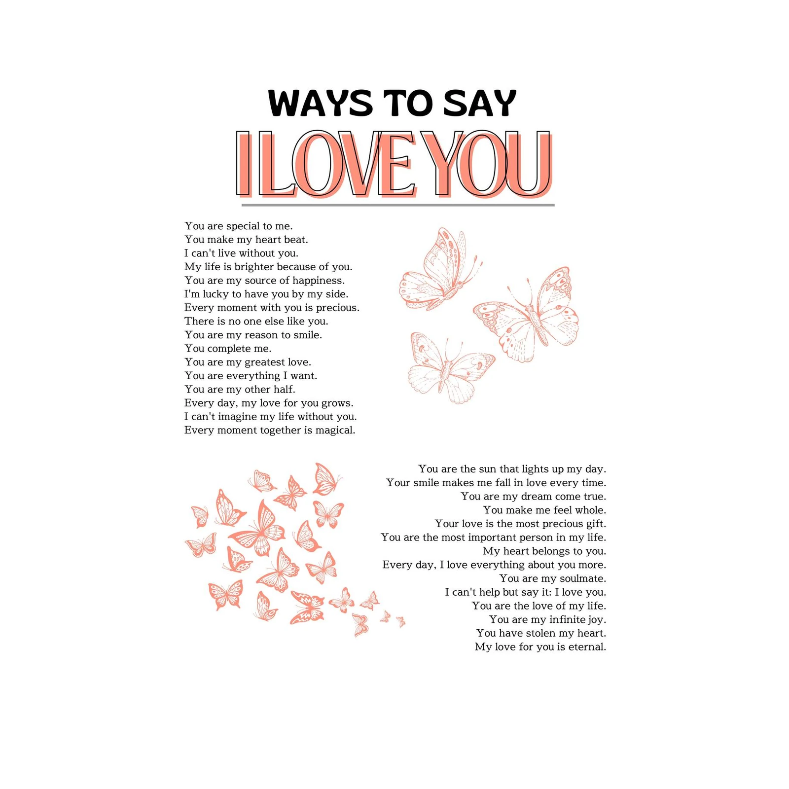 Romantic Butterfly 'I Love You' Wall Art