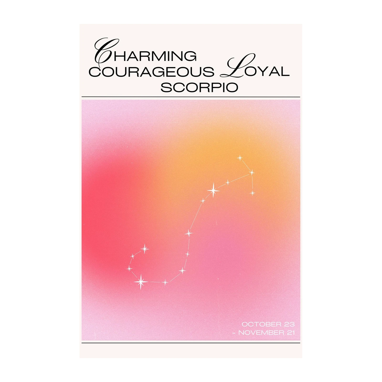 Charming Scorpio Constellation Gradient Wall Art