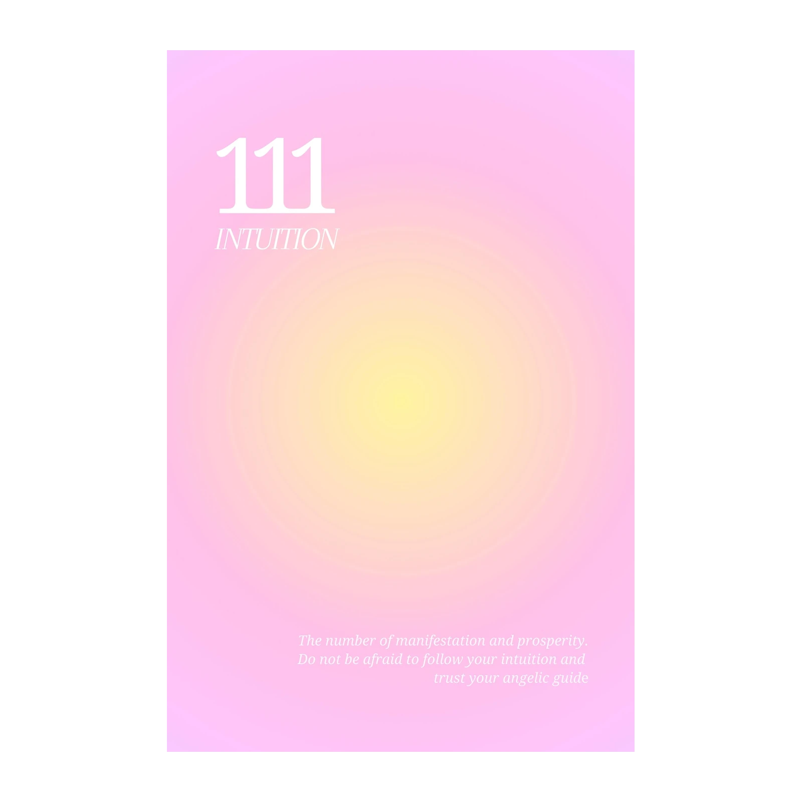 111 Intuition Angel Number Wall Art