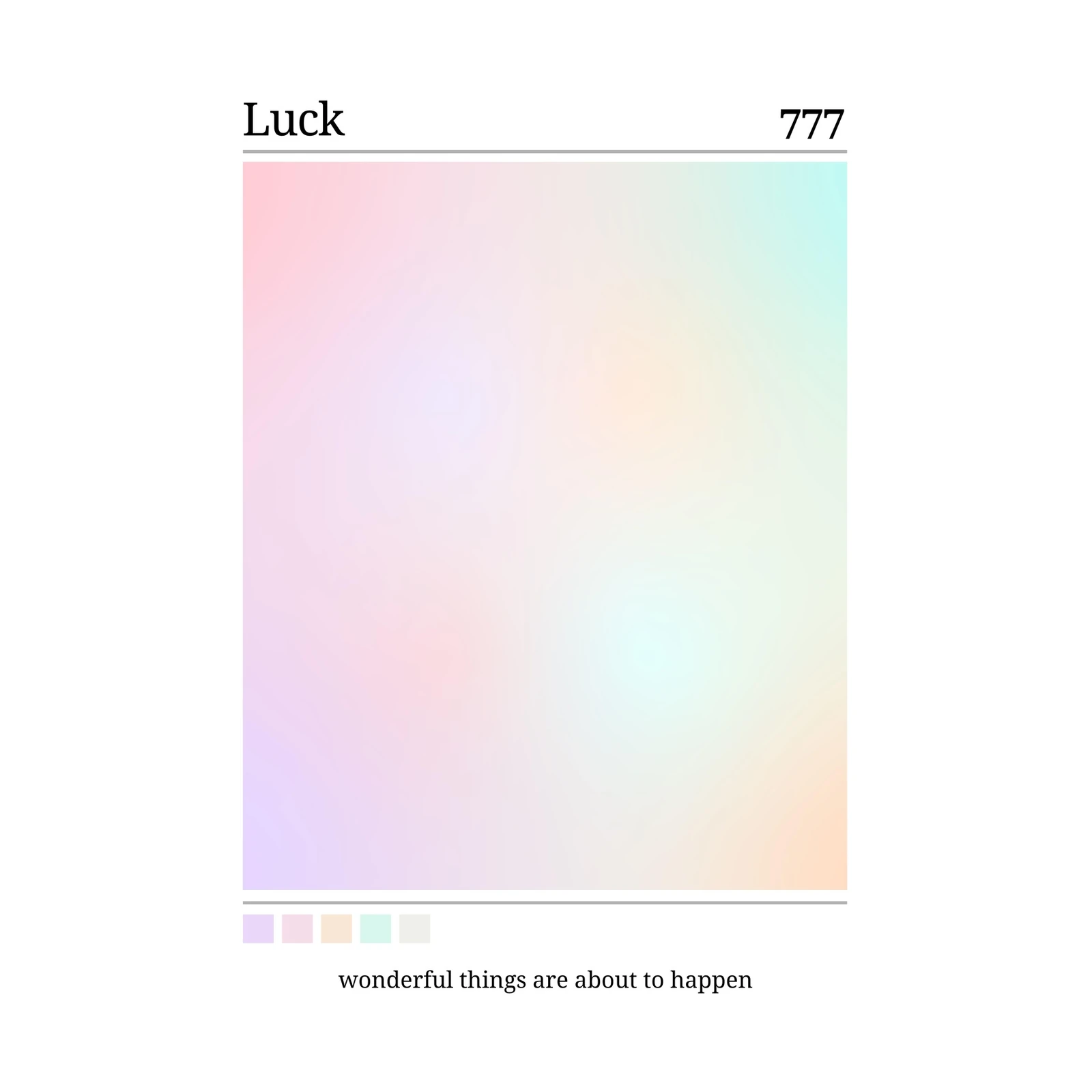 Serene Luck 777 Gradient Wall Art