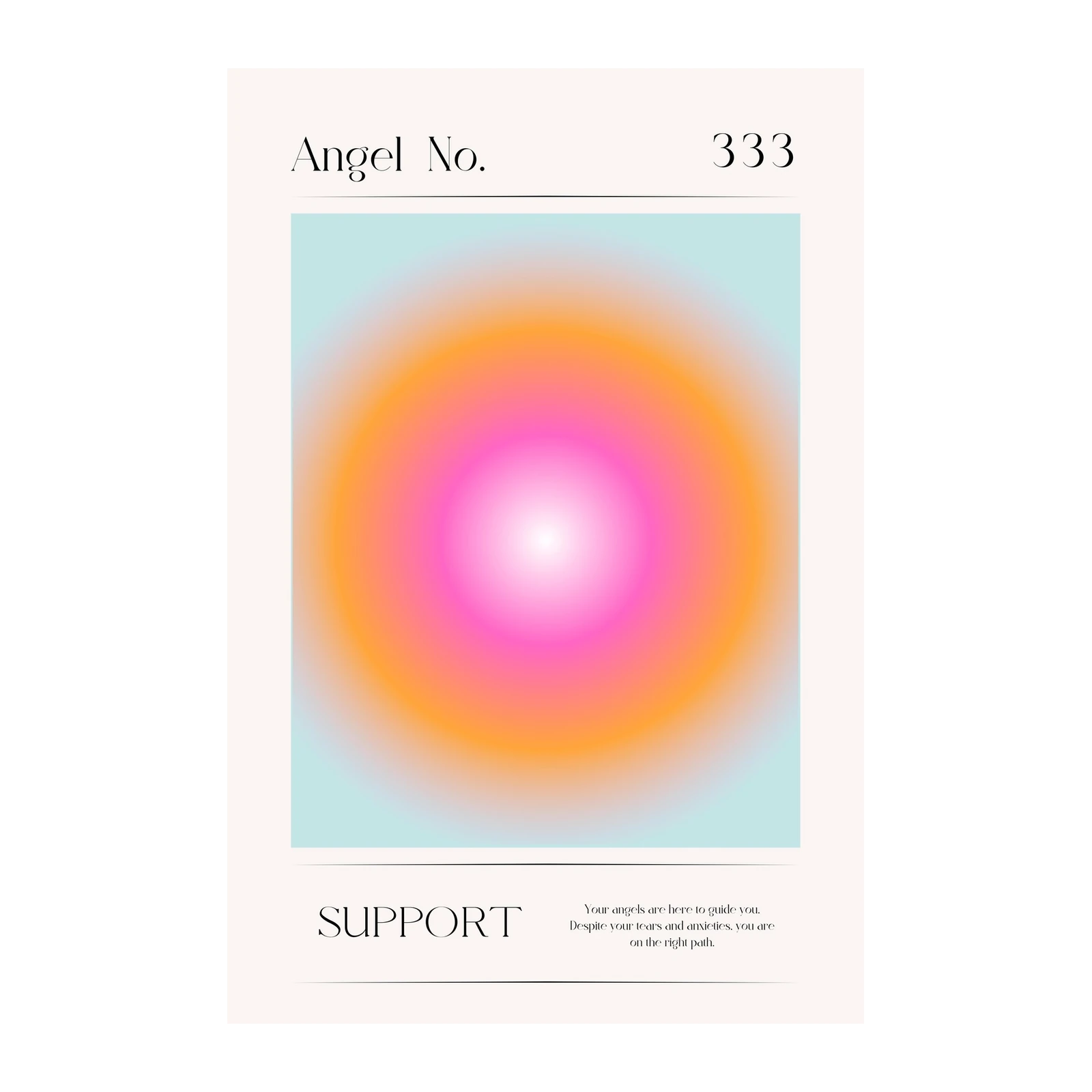 Angel 333 Support Gradient Wall Art