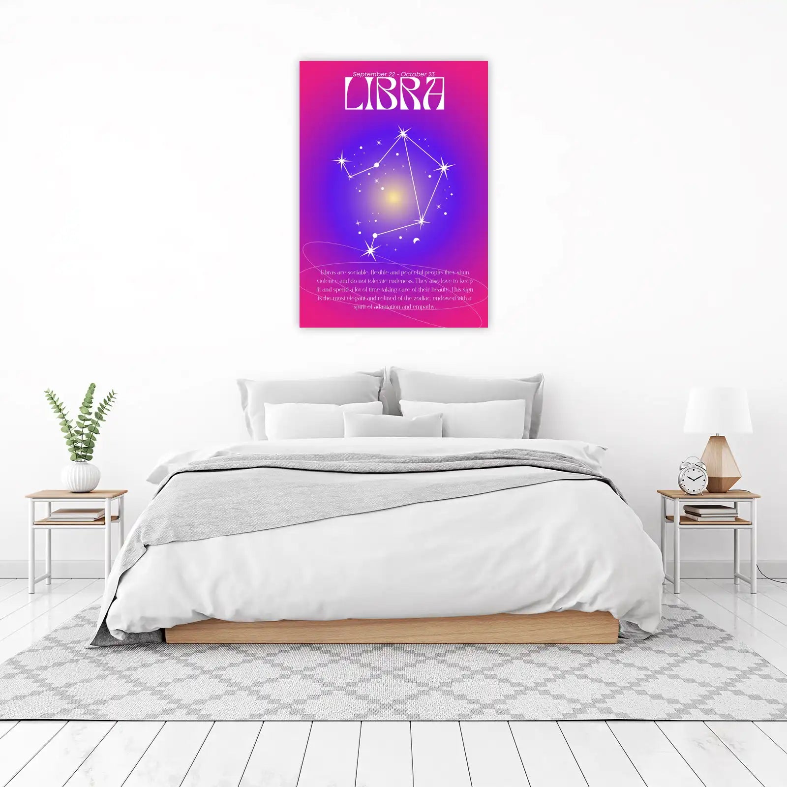 Elegant Libra Zodiac Constellation Wall Art