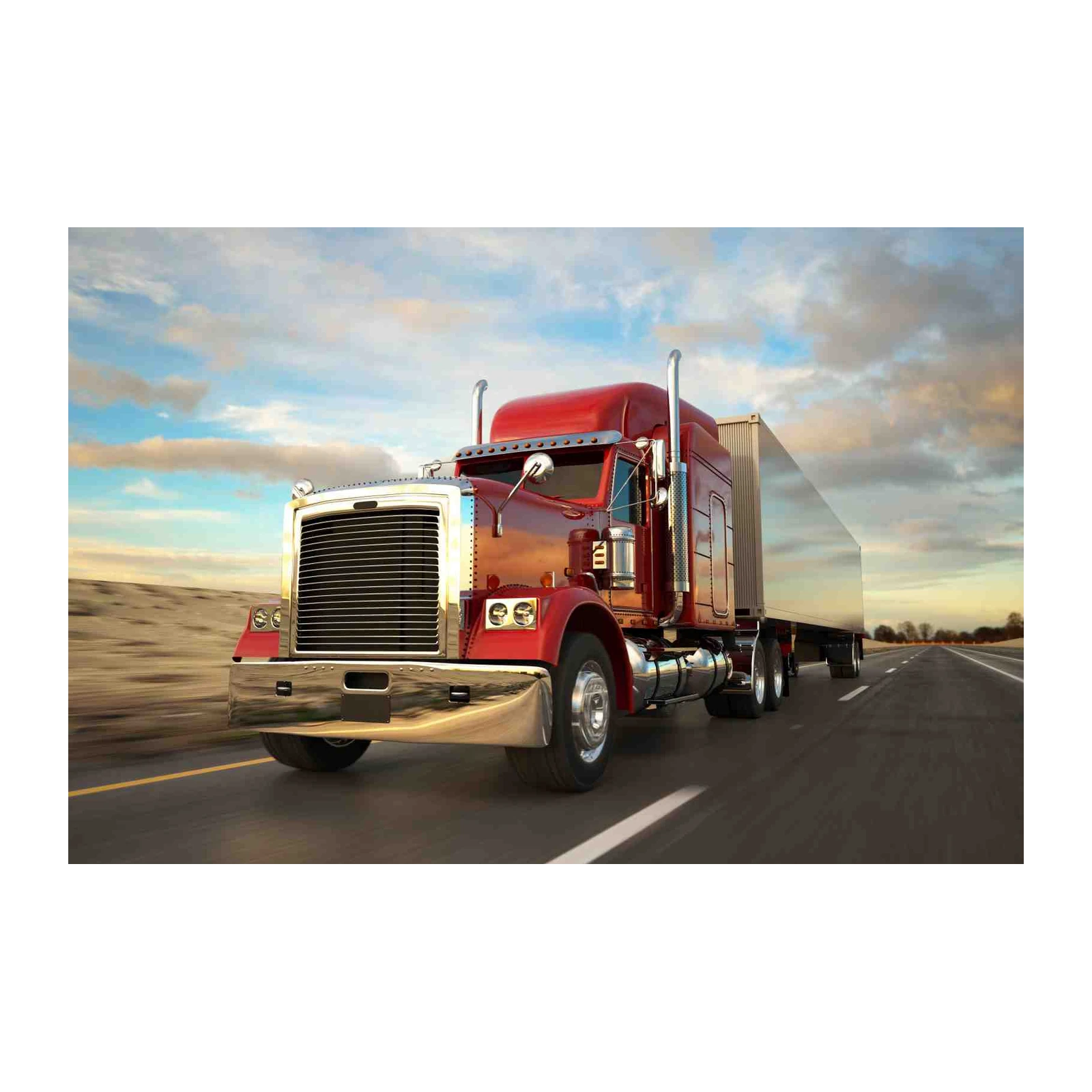 Bold Red Semi Truck Road Trip Wall Art