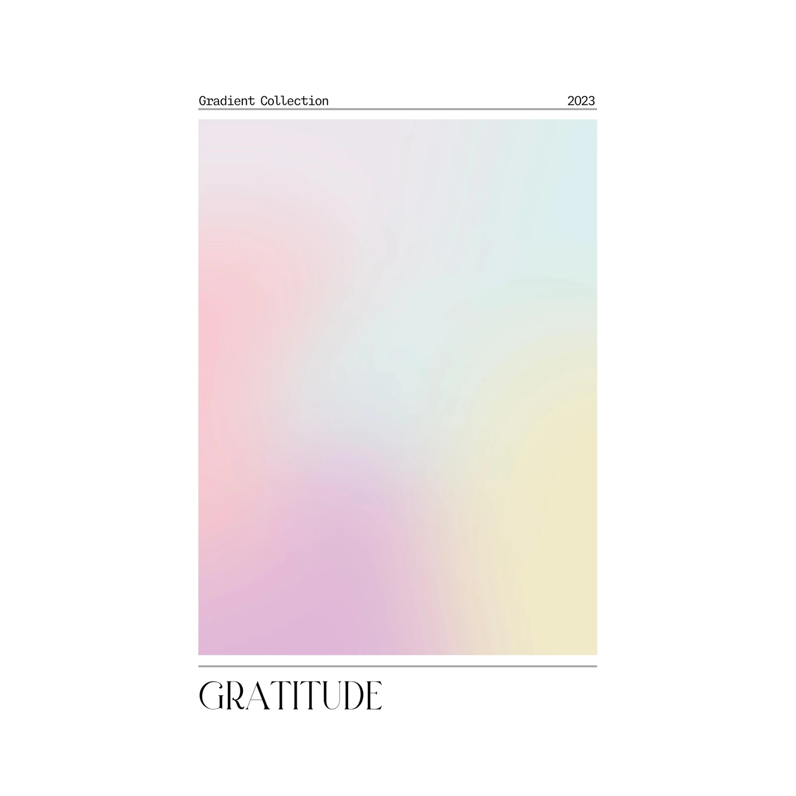 Pastel Gradient "Gratitude" Wall Art Wall Art