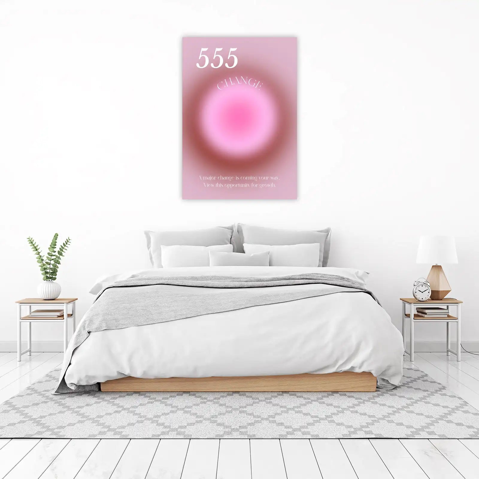 555 Angel Number Change Aura Wall Art