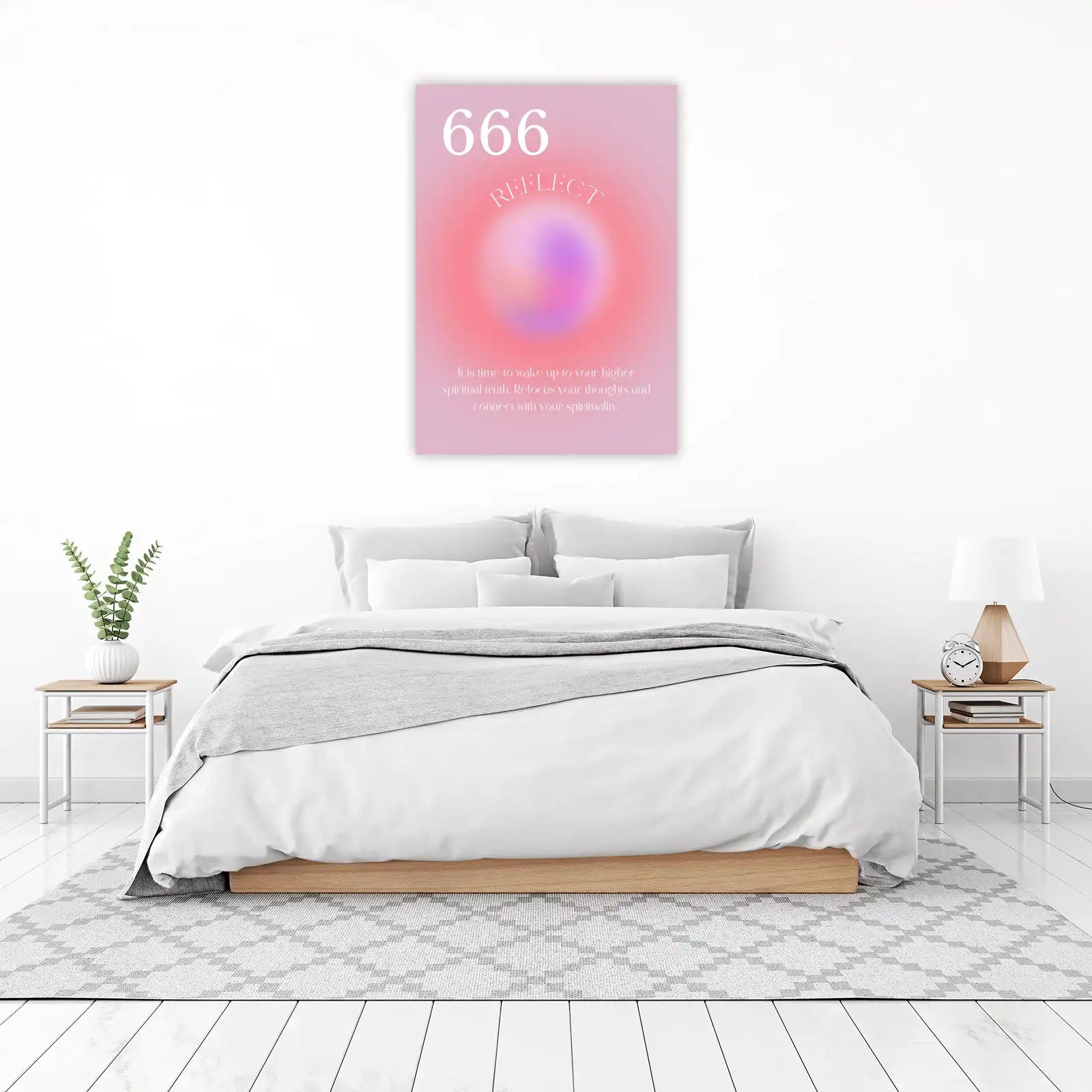 666 Angel Number Aura Wall Art