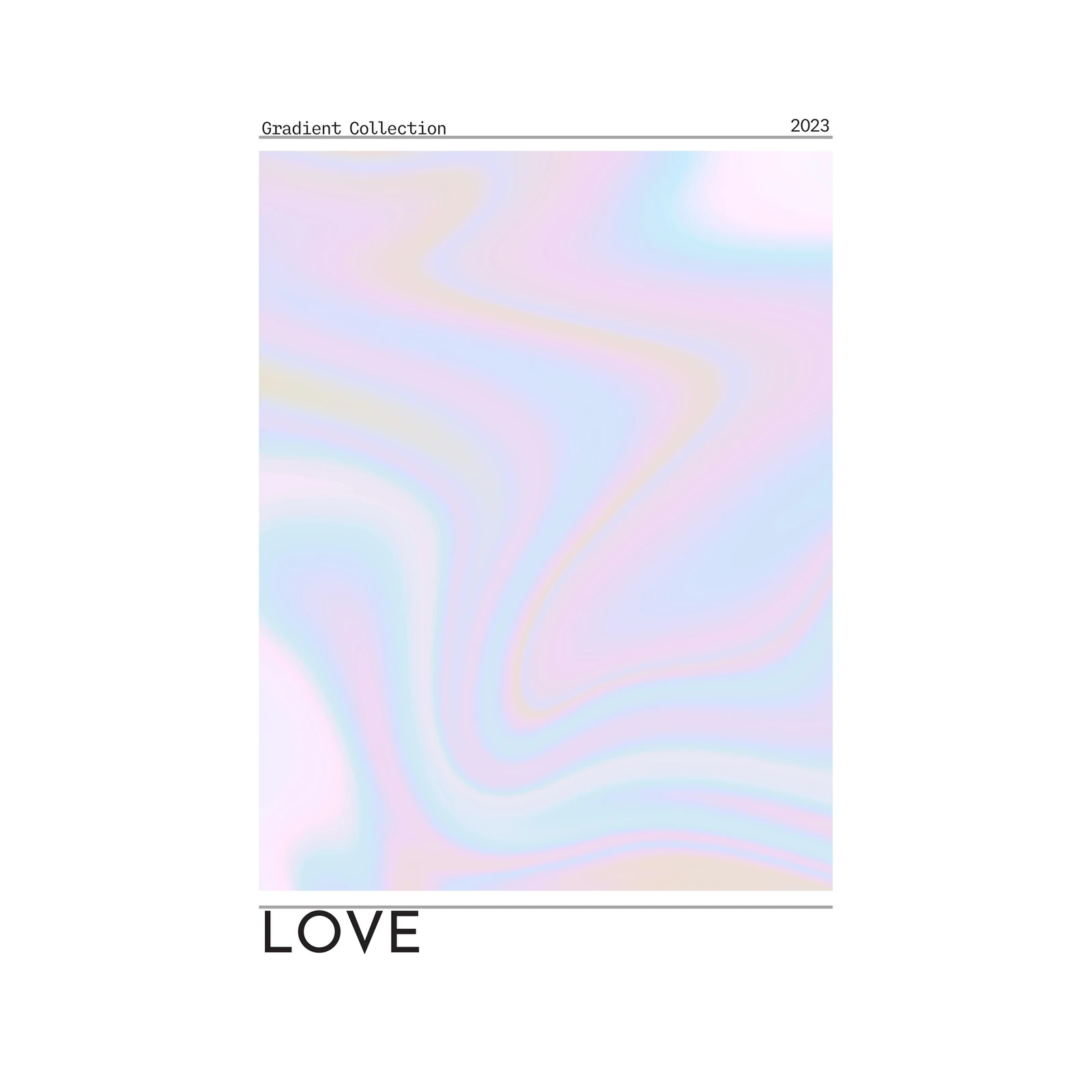 Dreamy Pastel Gradient "Love" Wall Art