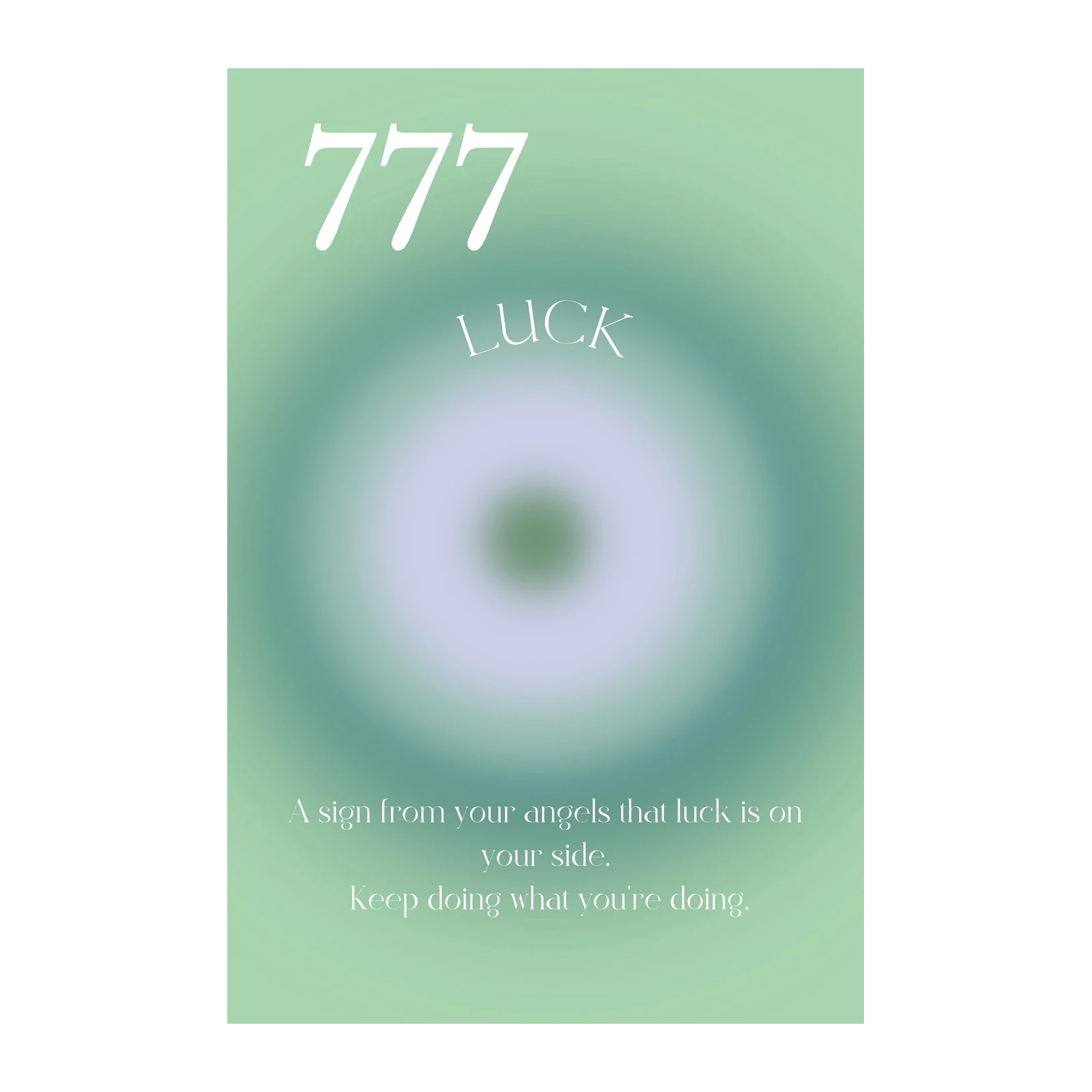 Angel Number 777 Aura of Luck Wall Art