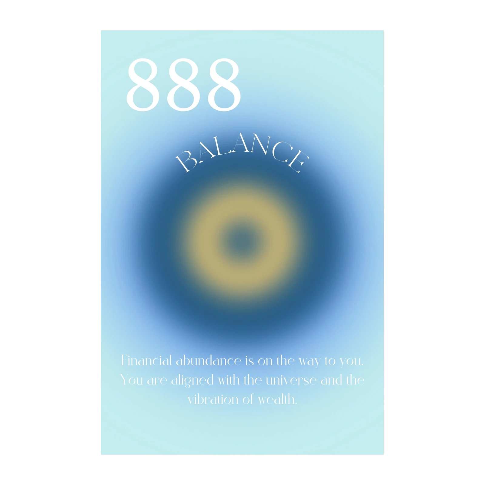 888 Balance Aura Angel Number Wall Art