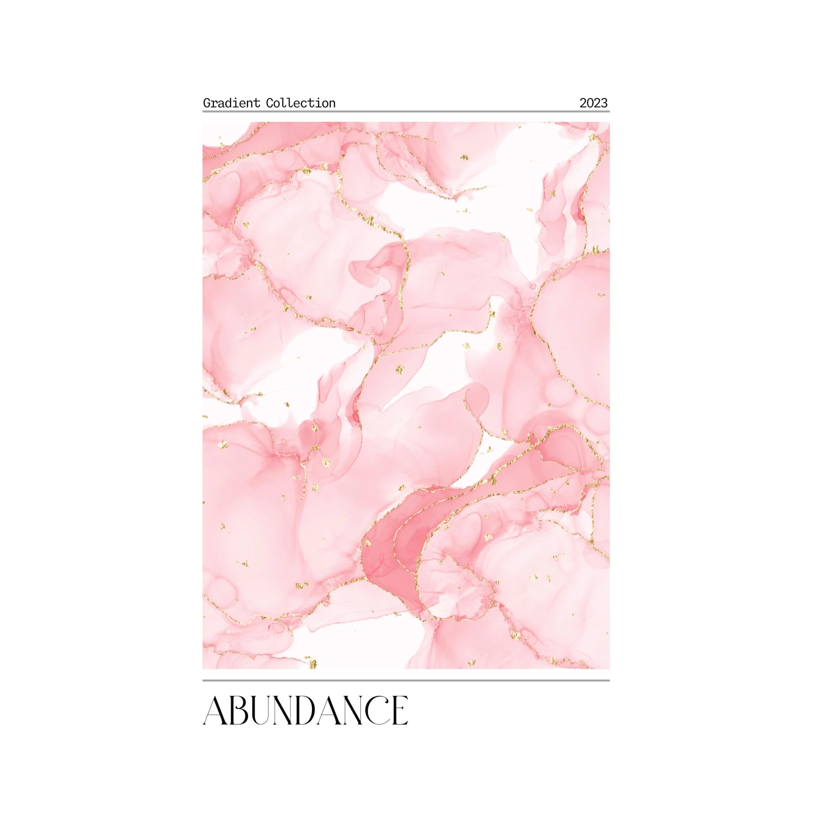 Abundance Pink Gold Abstract Marble Wall Art