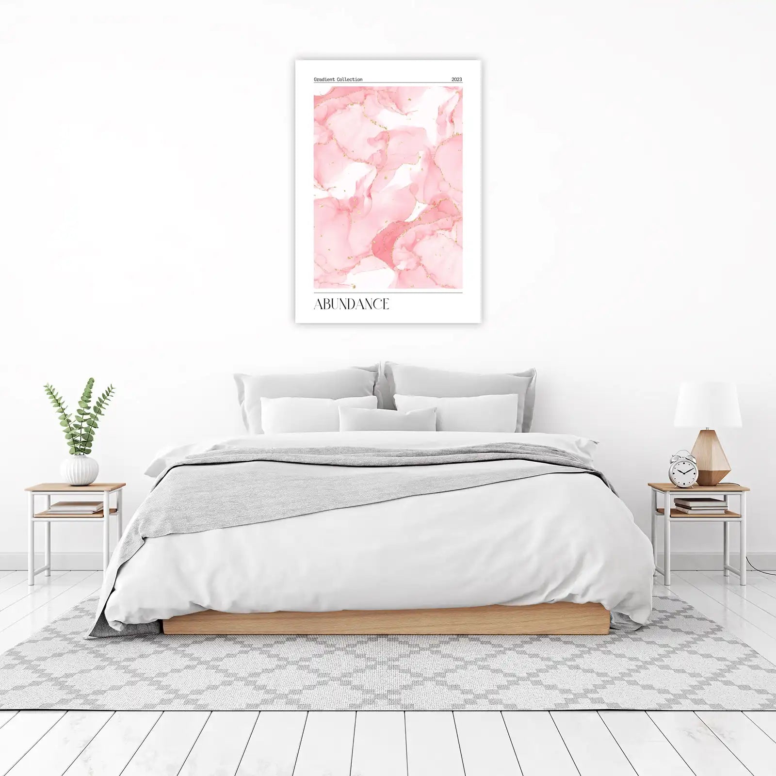 Abundance Pink Gold Abstract Marble Wall Art