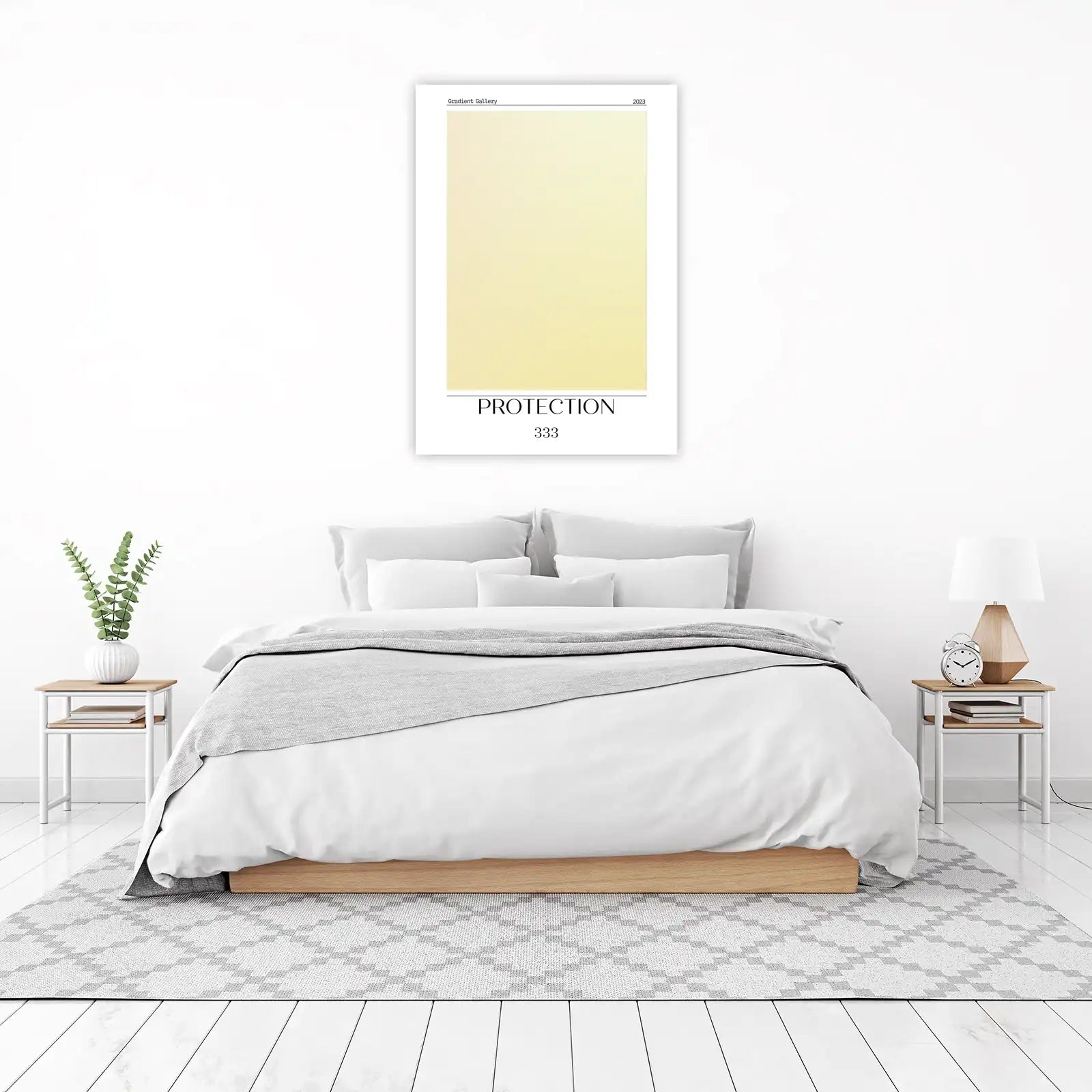Soft Yellow Gradient "Protection" Wall Art