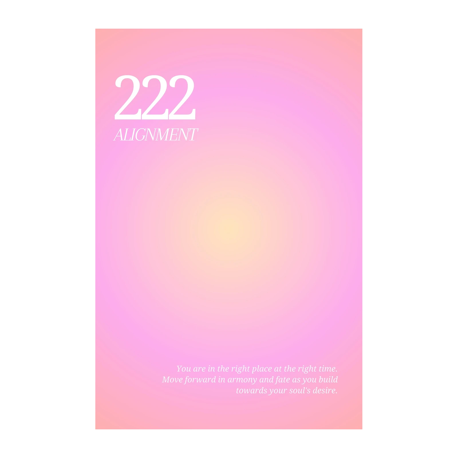222 Angel Number Alignment Wall Art