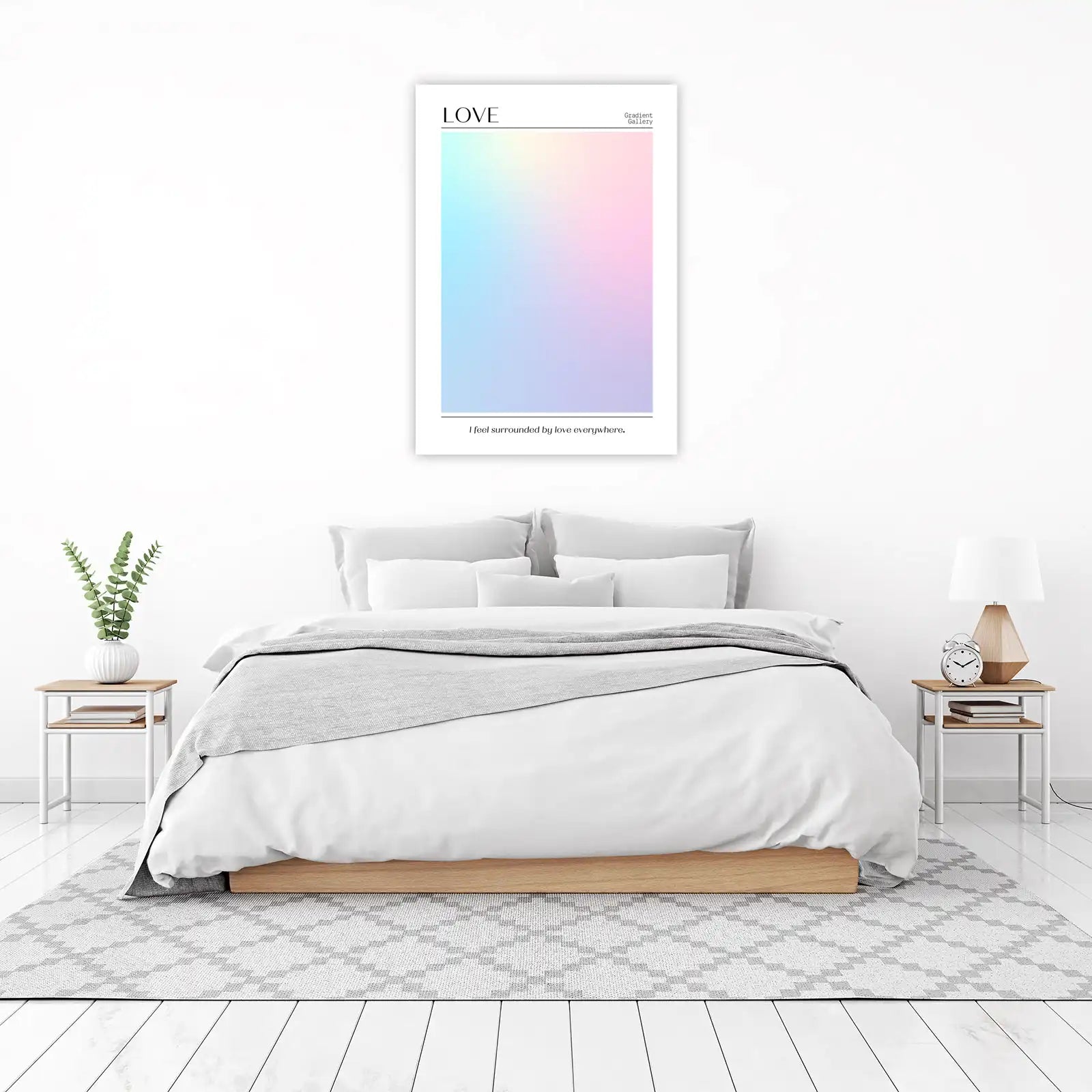 Pastel Gradient "Love" Wall Art Wall Art