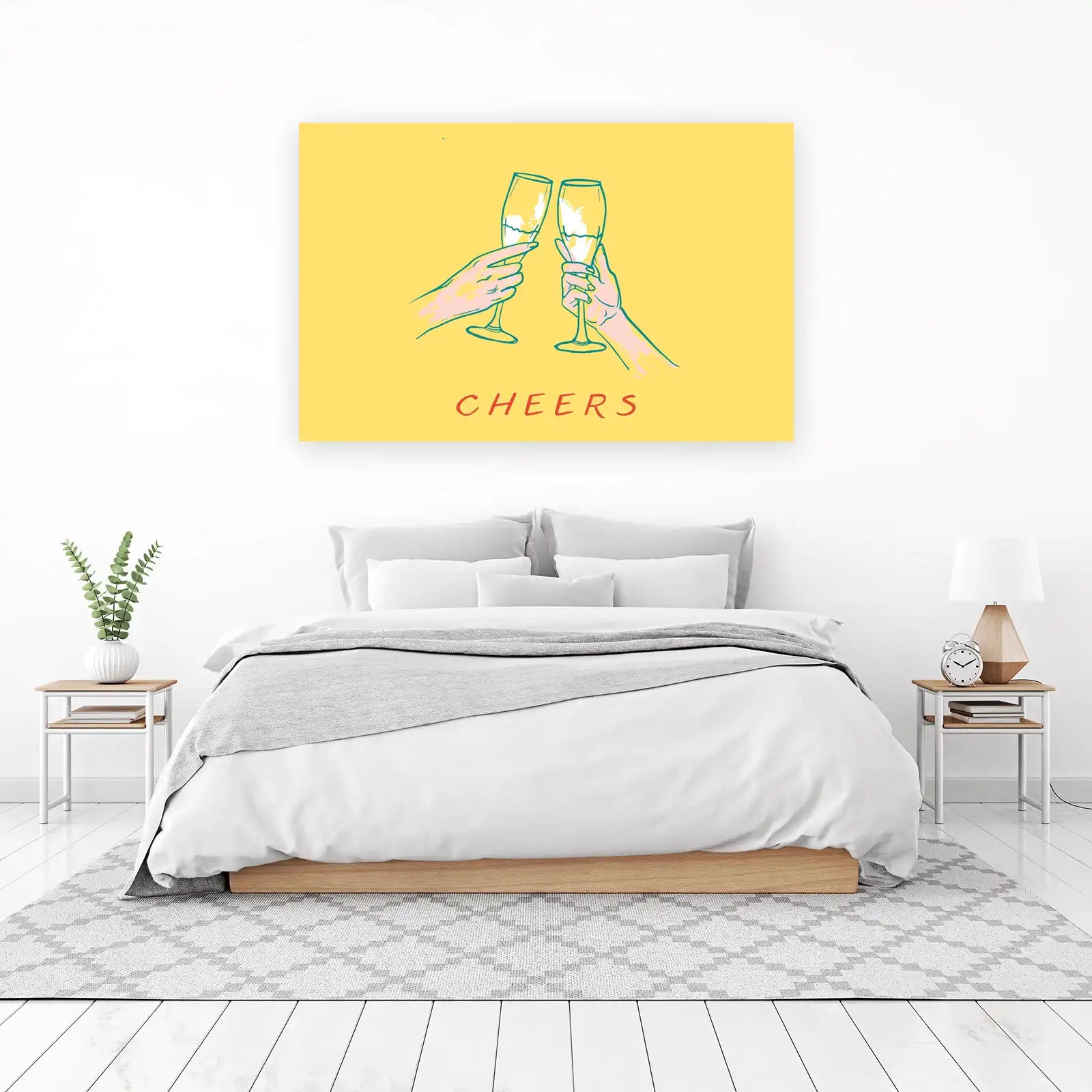 Cheers Toast Champagne Glasses Wall Art