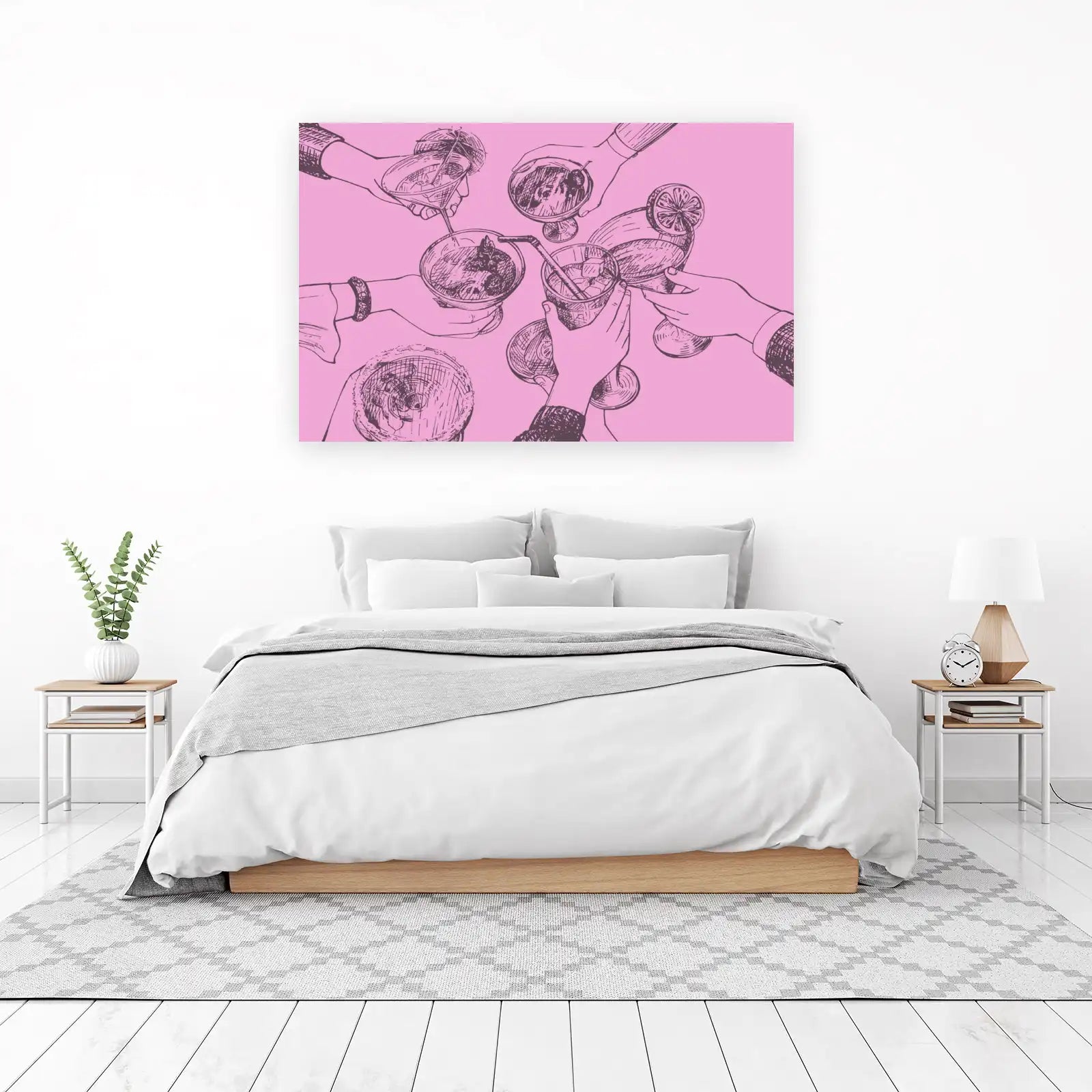 Cheers Cocktail Sketch Wall Art for Stylish Homes