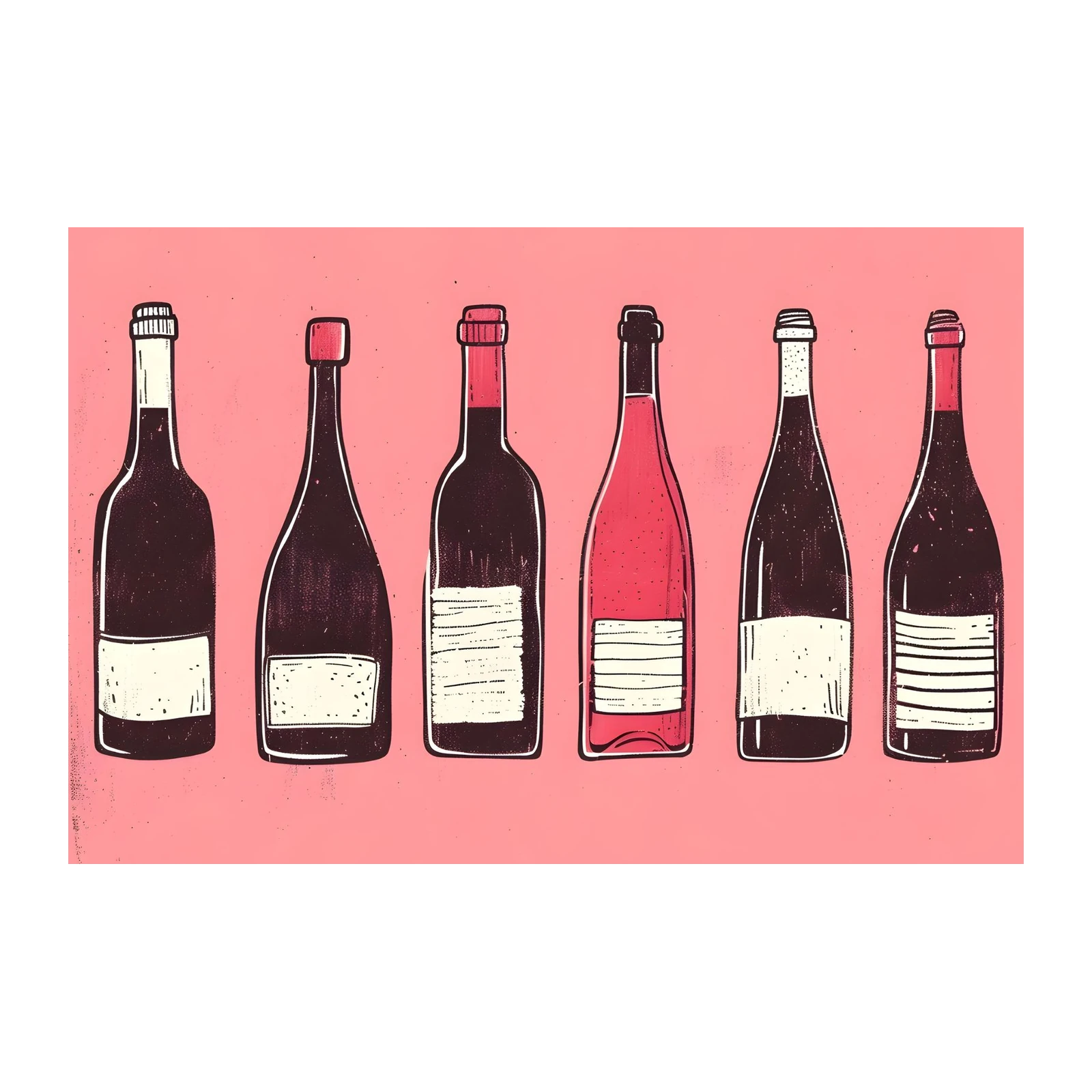 Modern Wine Bottles Collection Wall Art