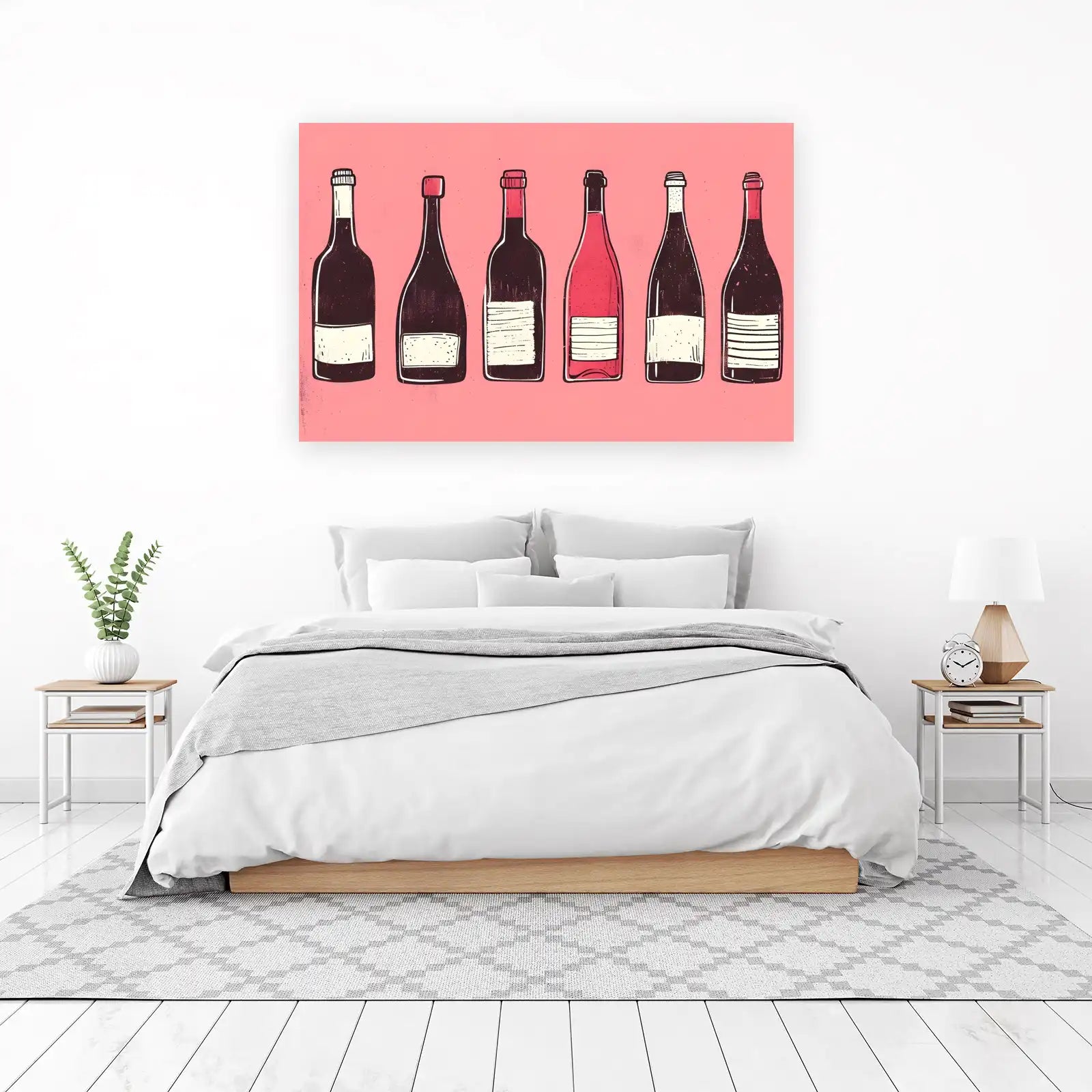 Modern Wine Bottles Collection Wall Art