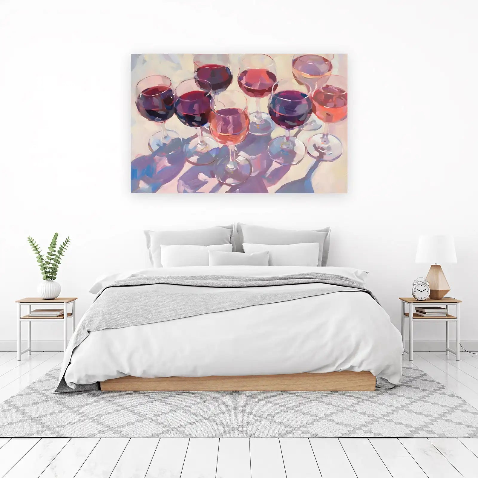 Vibrant Wine Glasses Wall Art - Modern Art