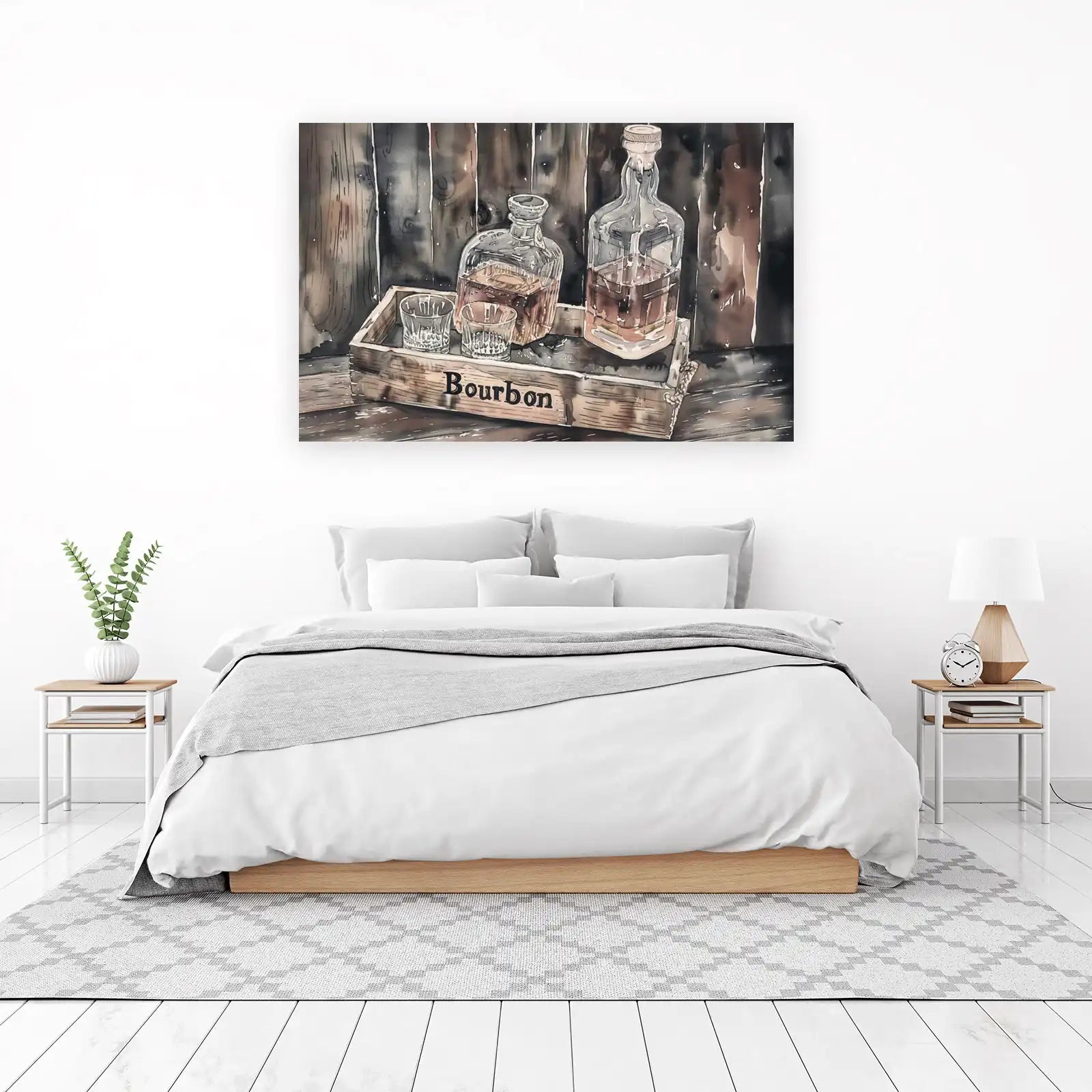 Bourbon Still Life Watercolor Wall Art
