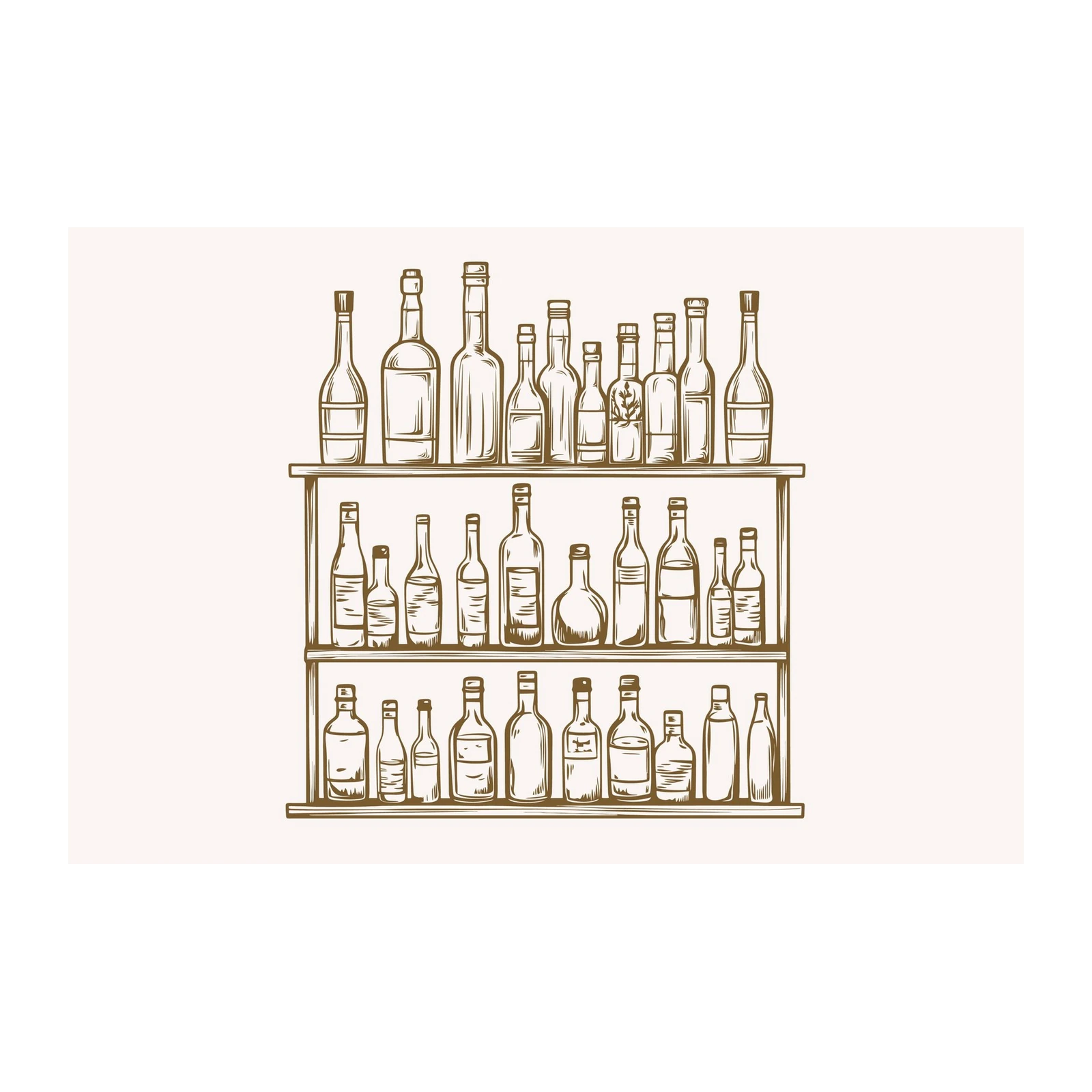Vintage Bottle Collection Sketch Wall Art