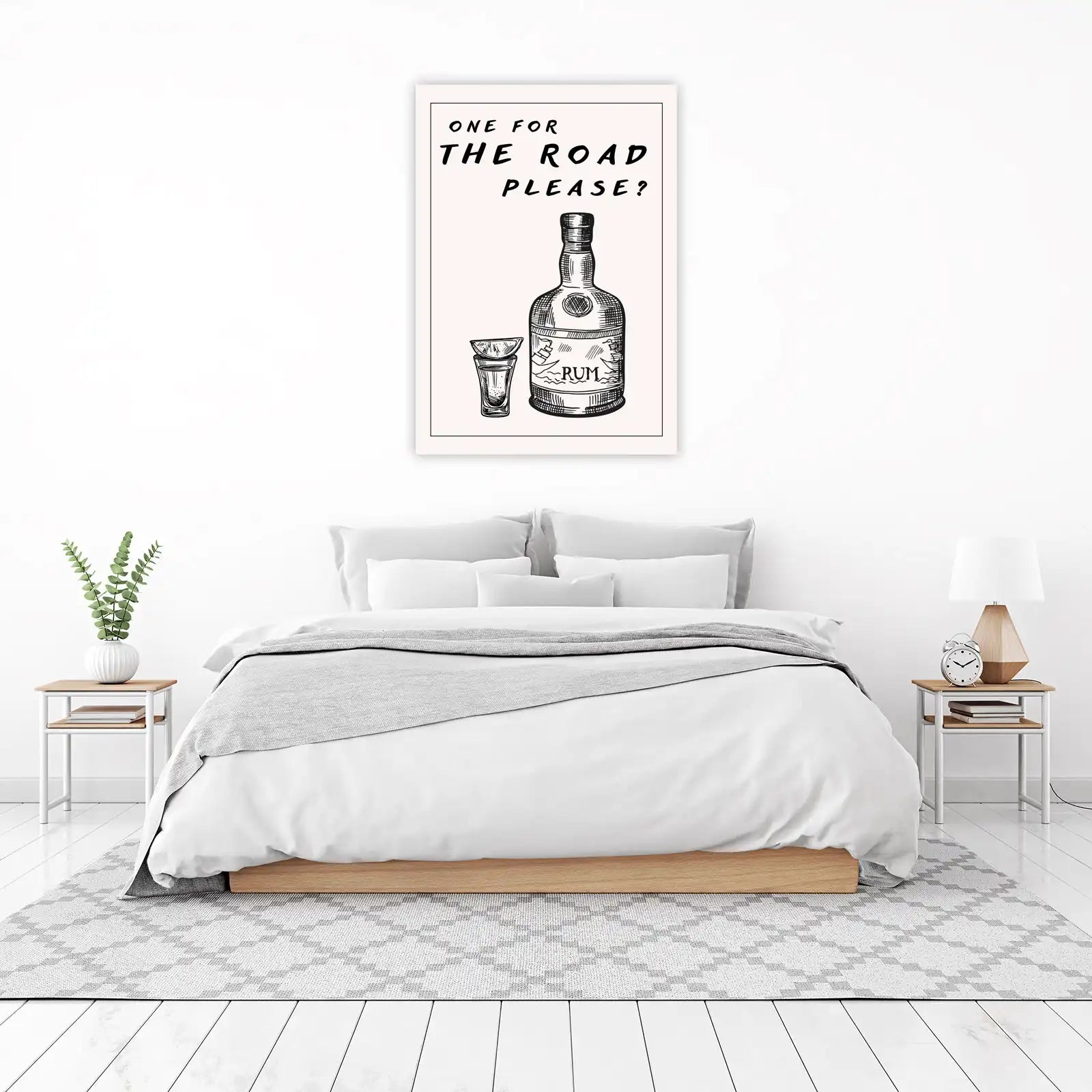 Vintage Rum Bottle & Shot Glass Wall Art