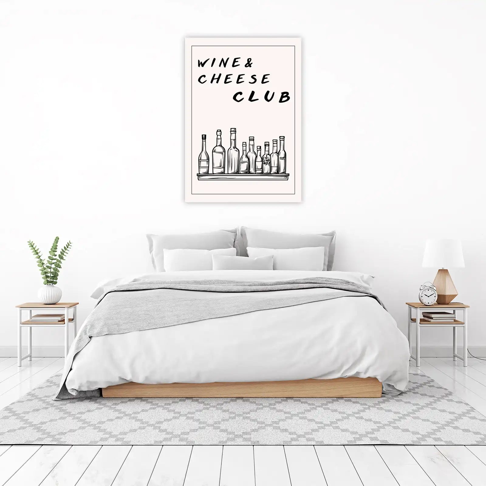 Wine & Cheese Club Vintage Bottle Wall Art