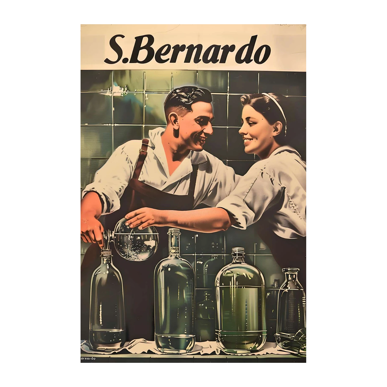Vintage S. Bernardo Couple Artwork Wall Art