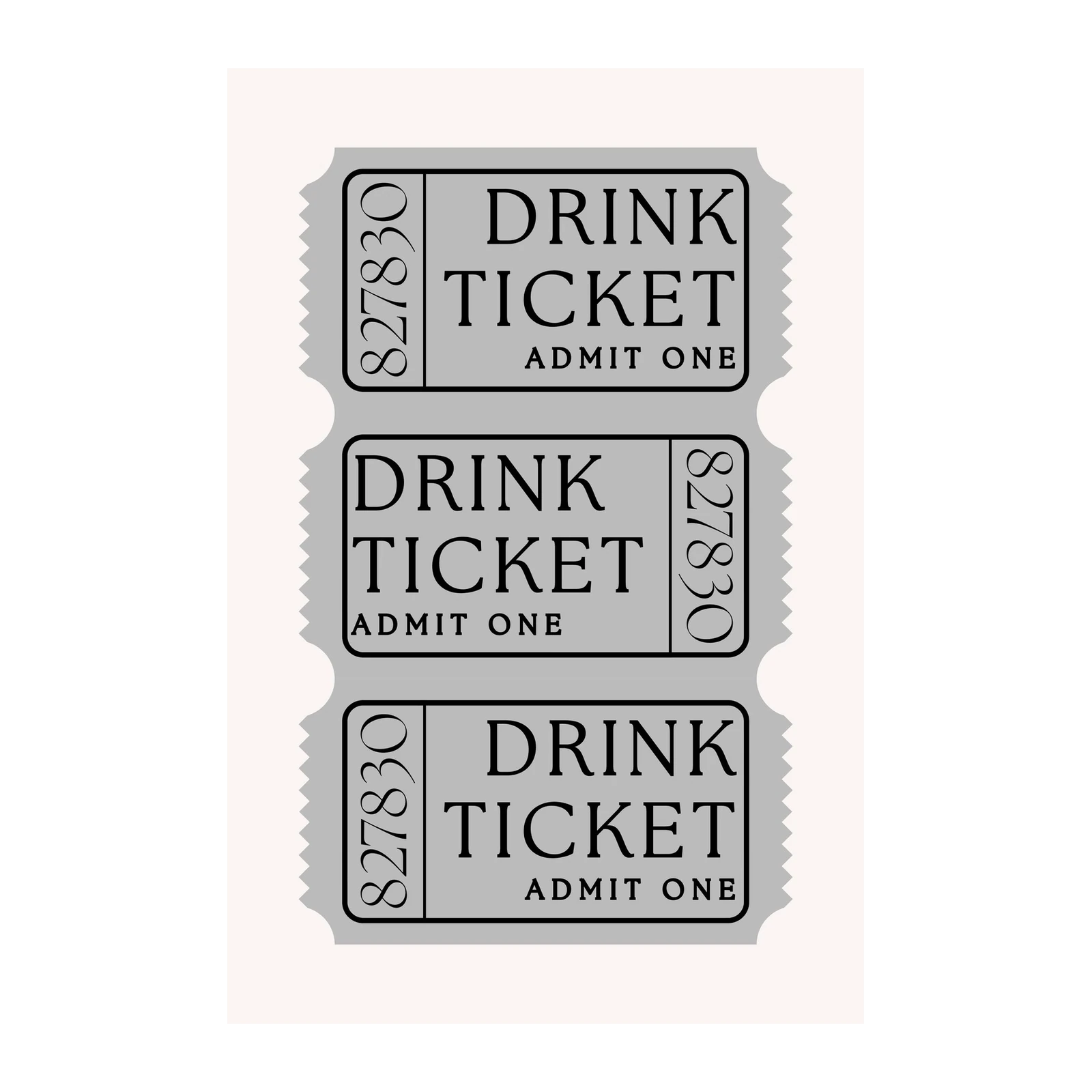 Vintage Drink Ticket Art Wall Art