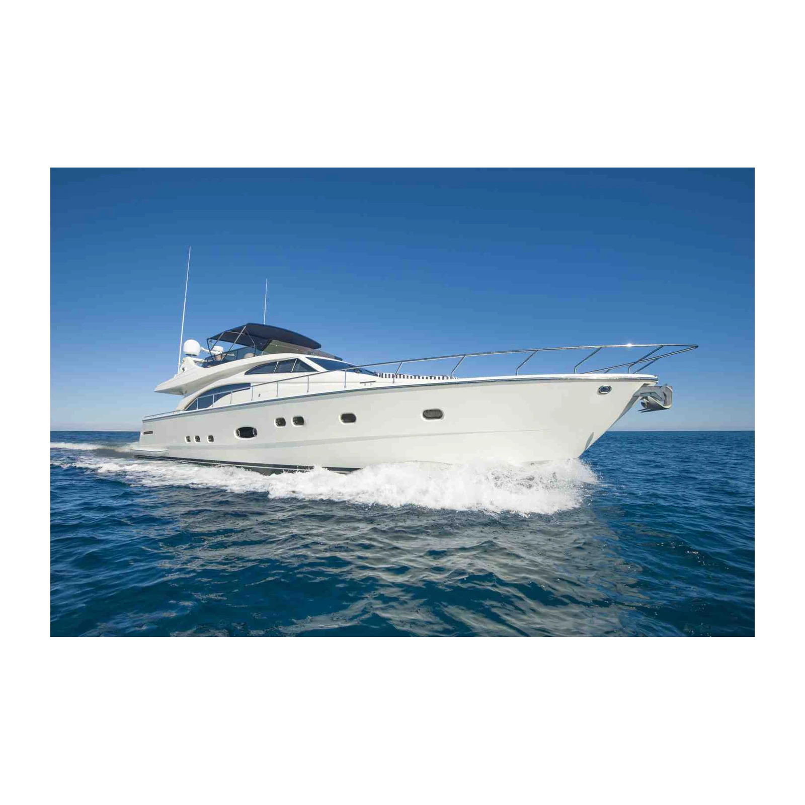 Luxury Yacht Sailing Blue Ocean Wall Art