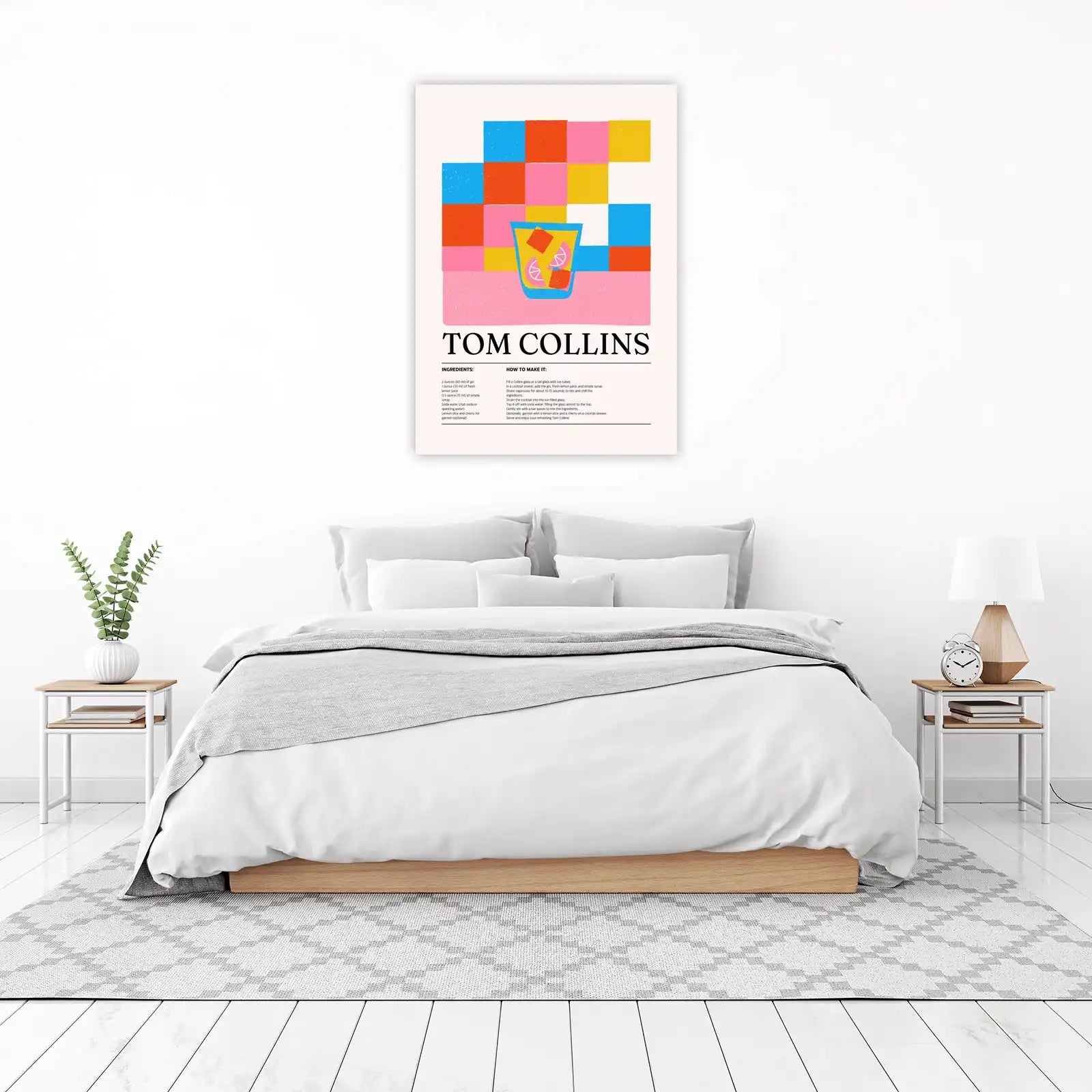 Tom Collins Cocktail Recipe Mid-Century Wall Art
