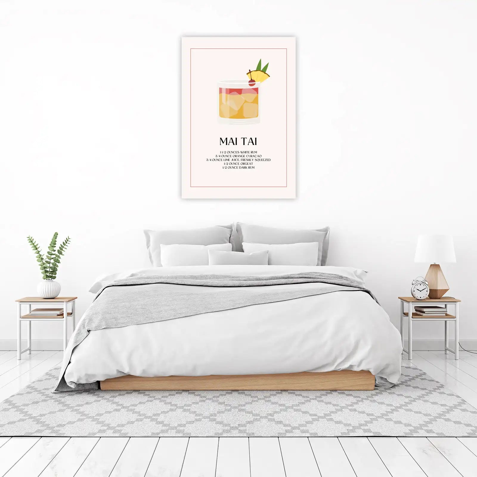 Mai Tai Cocktail Recipe Minimalist Wall Art