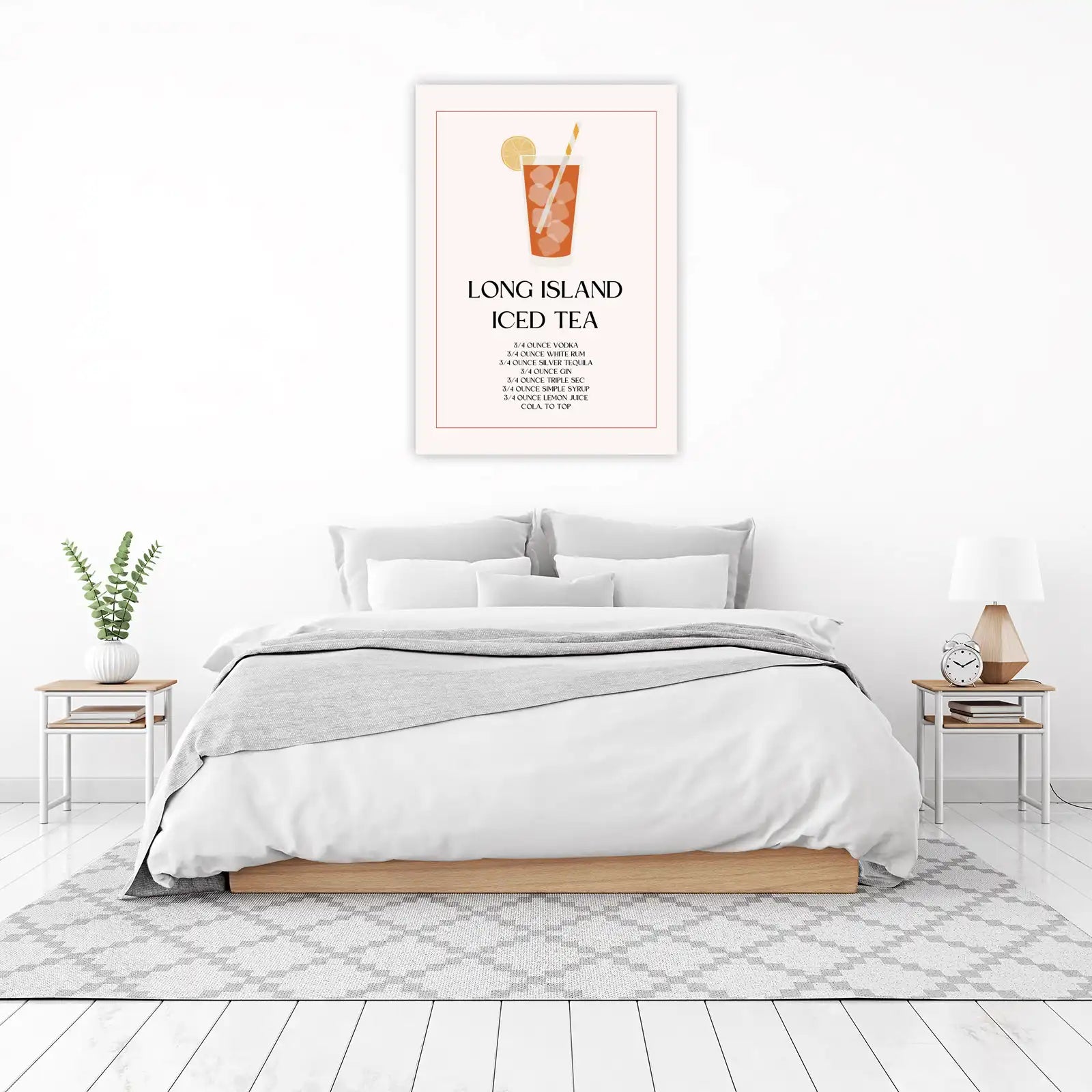 Long Island Iced Tea Recipe Minimalist Wall Art