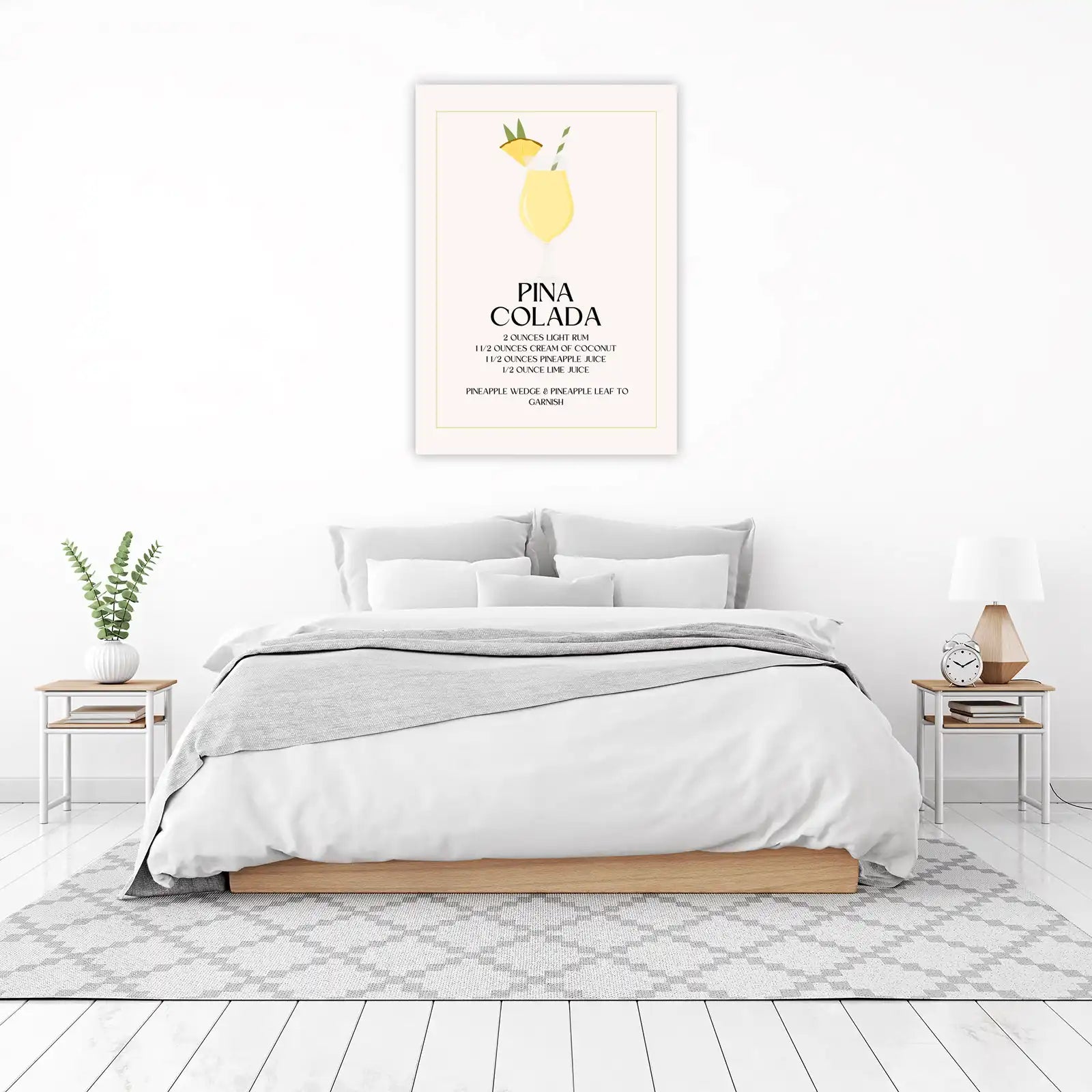 Pina Colada Cocktail Recipe Art Wall Art