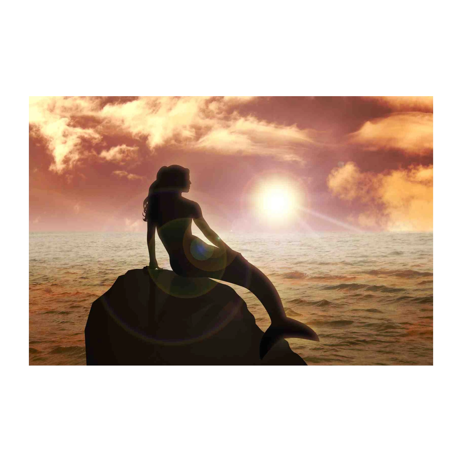 Enchanting Mermaid Sunset Wall Art
