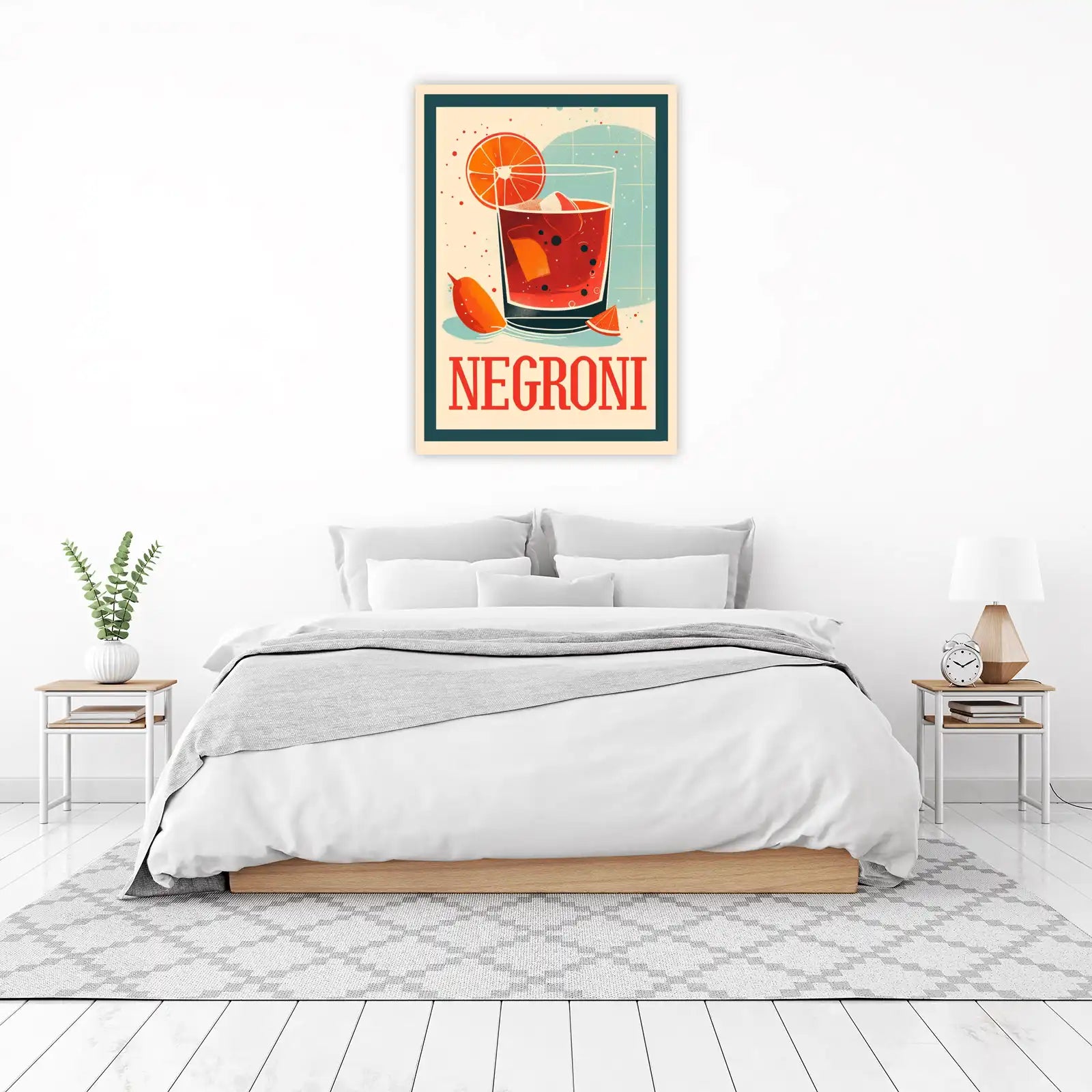 Retro Negroni Cocktail Art Wall Art