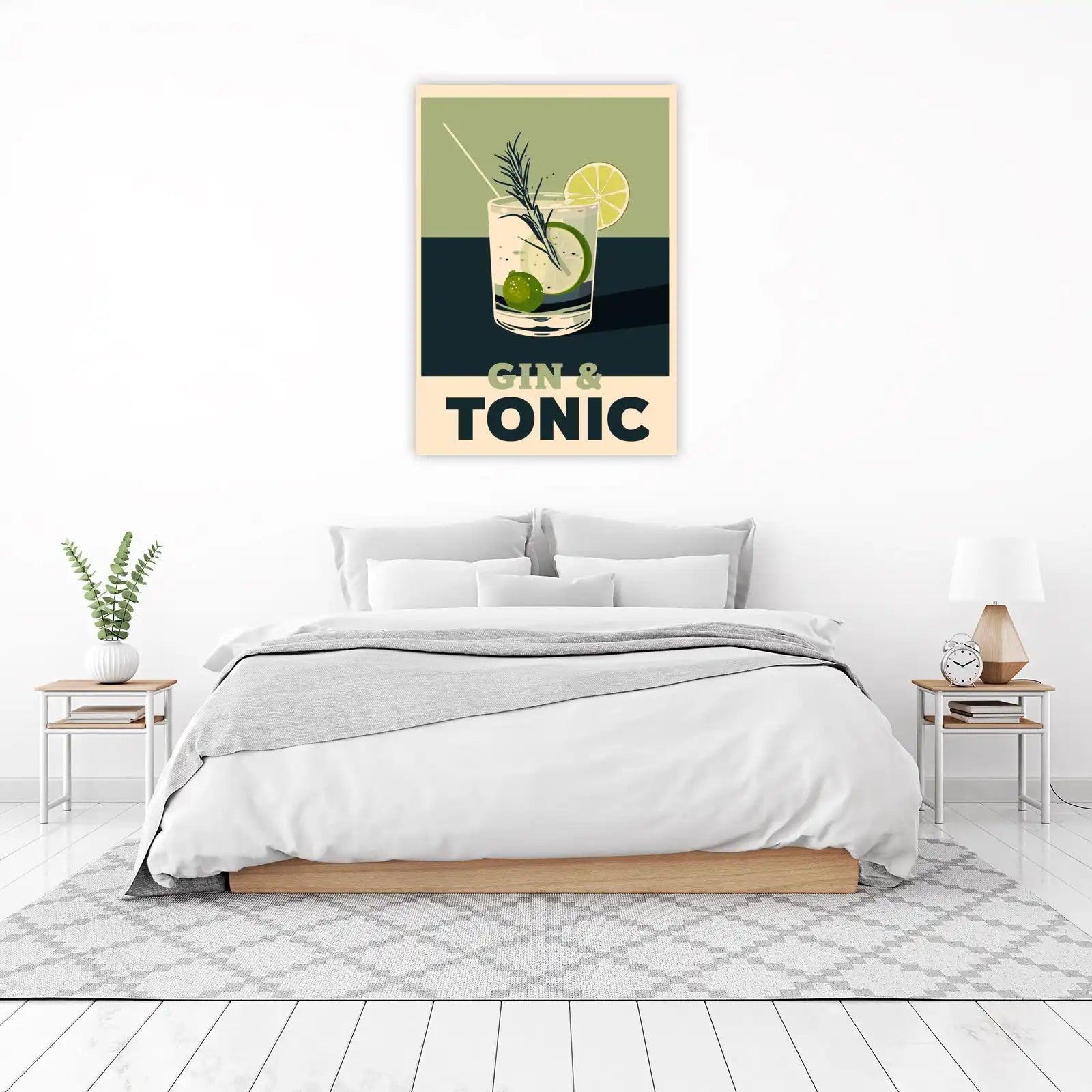 Modern Gin & Tonic Vintage Bar Decor Wall Art