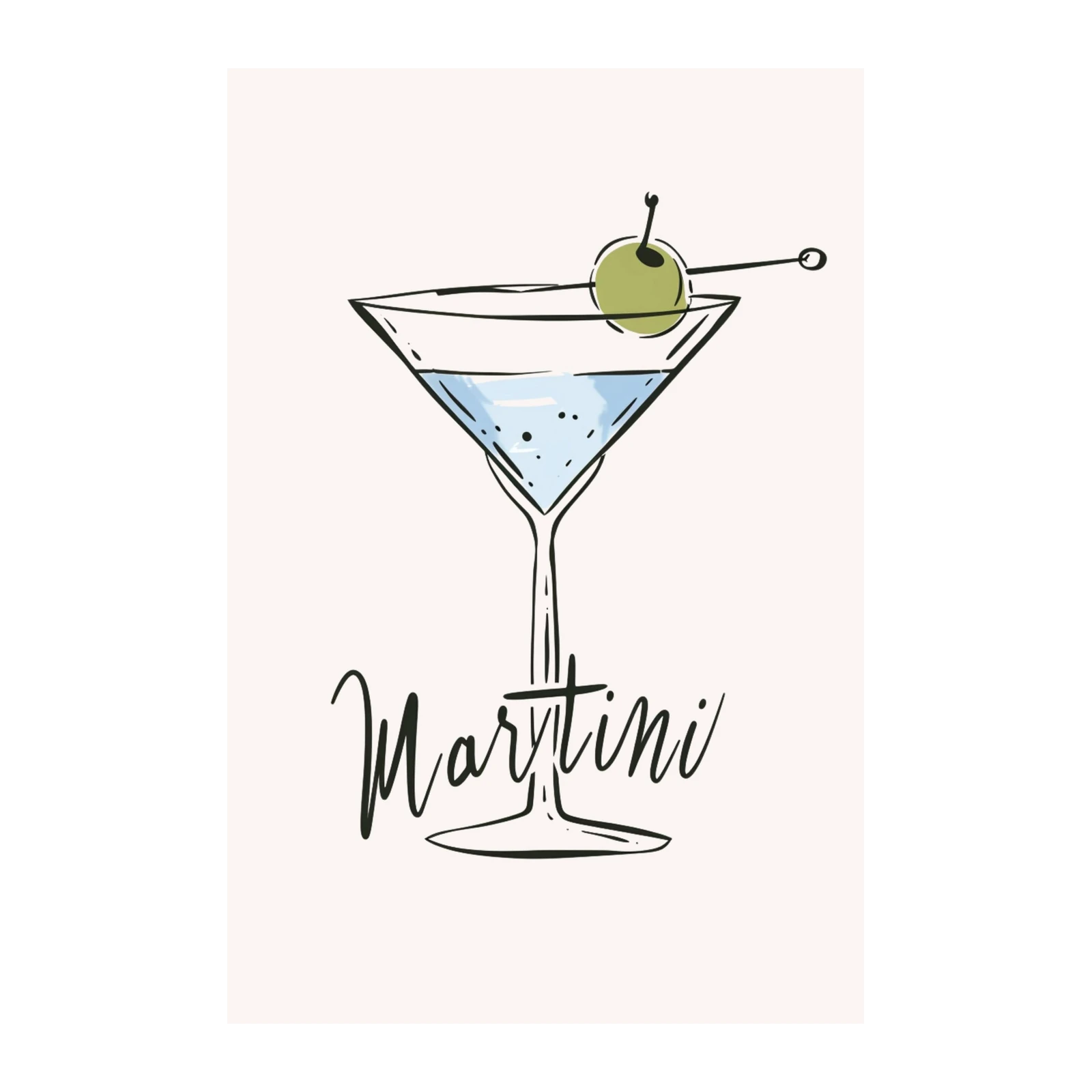 Martini Cocktail Art Wall Art
