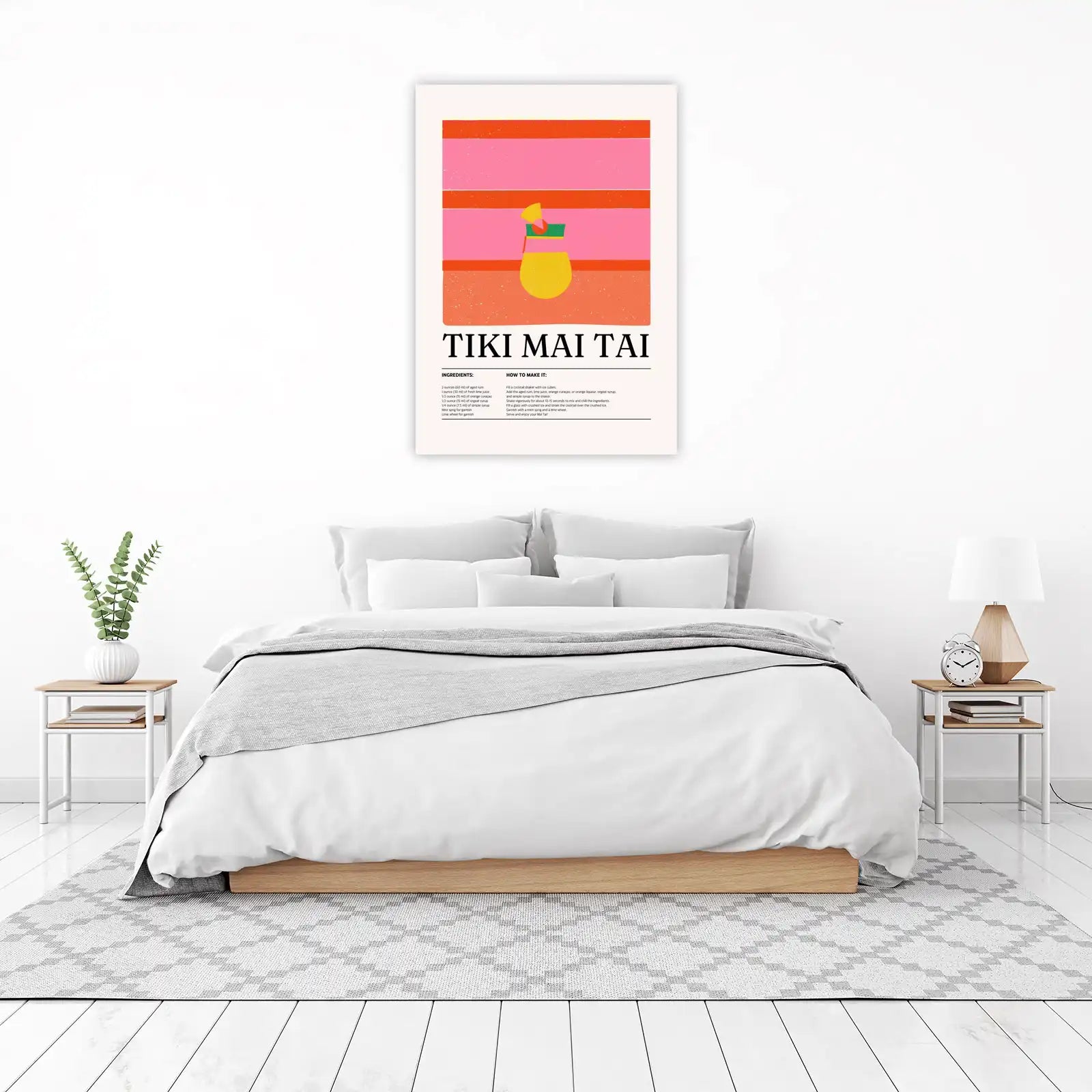 Tiki Mai Tai Cocktail Recipe Wall Art