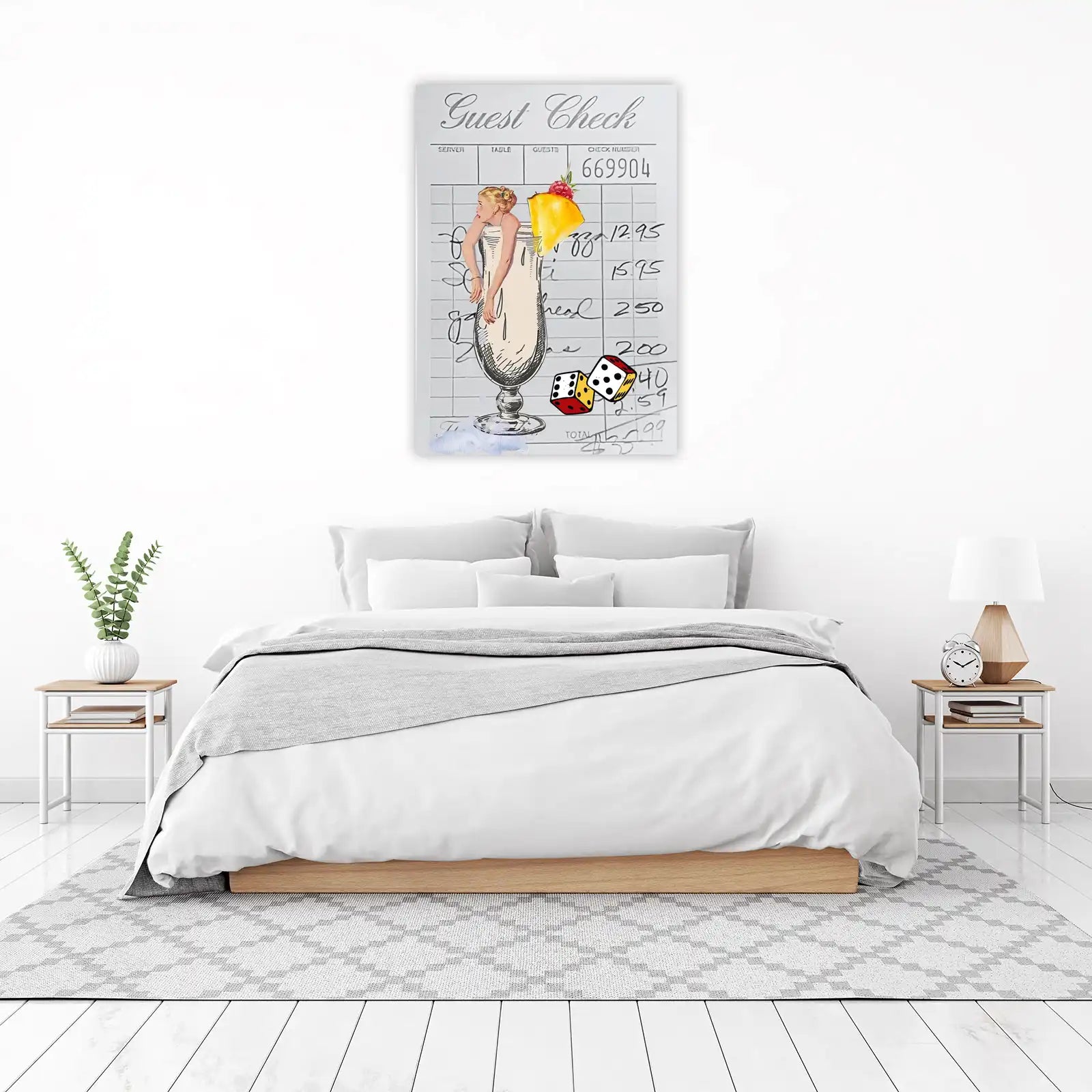 Retro Cocktail Lady Guest Check Wall Art
