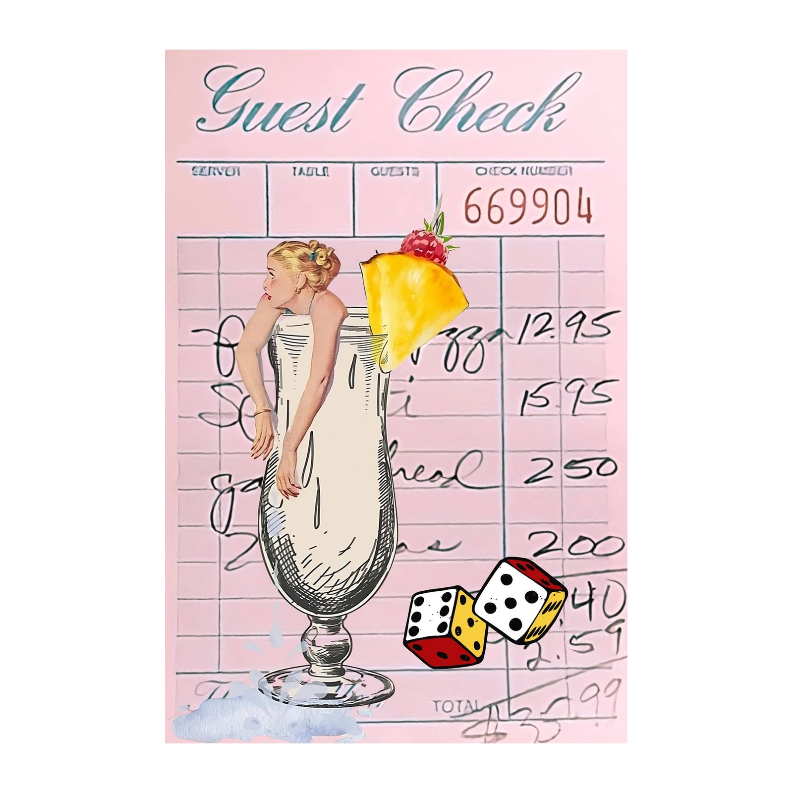 Retro Cocktail & Dice Bar Art Wall Art