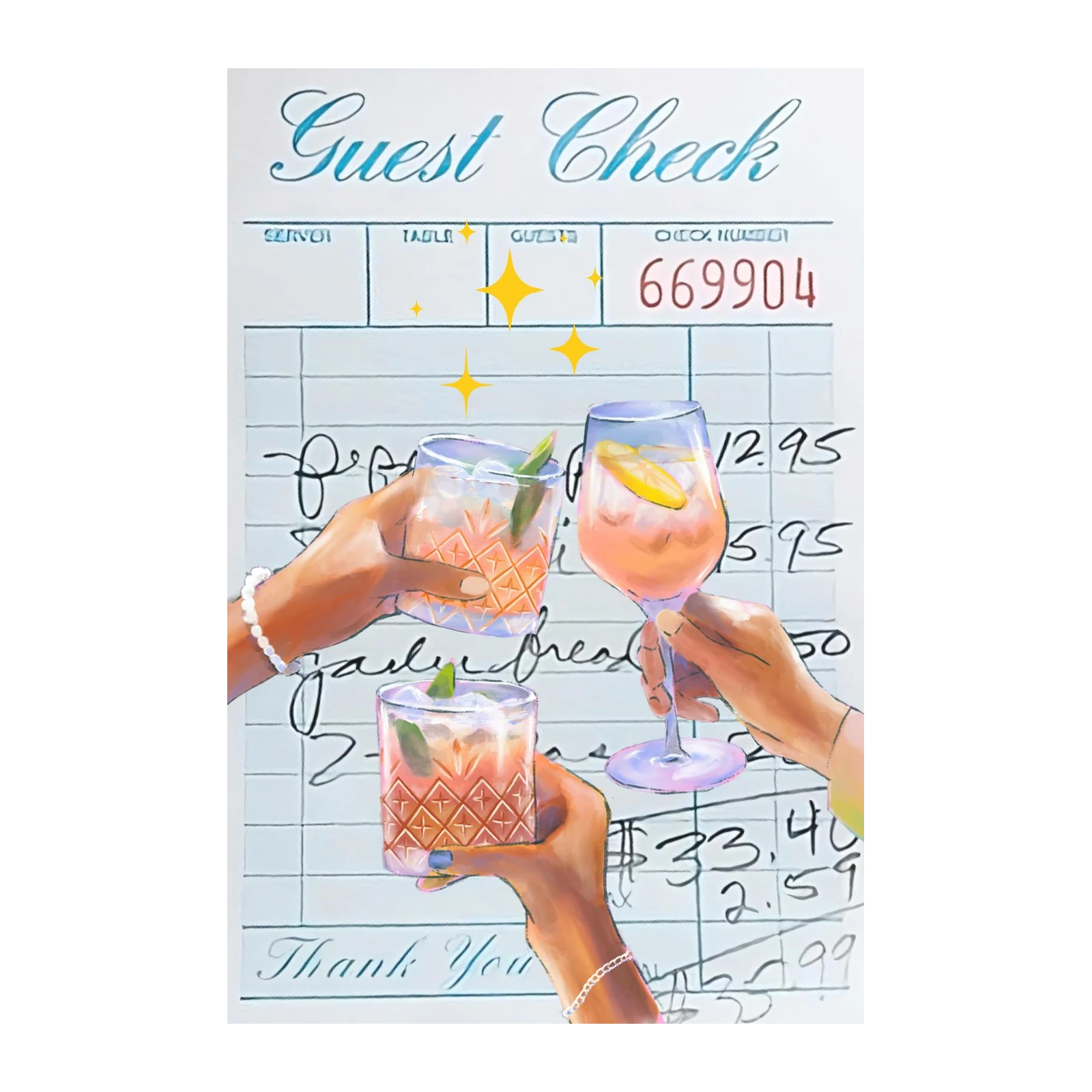 Cheers to Good Times Guest Check Wall Art