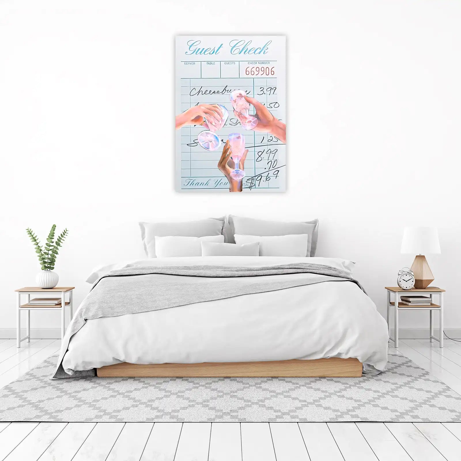Retro Diner Vibes Crystal Glasses Wall Art