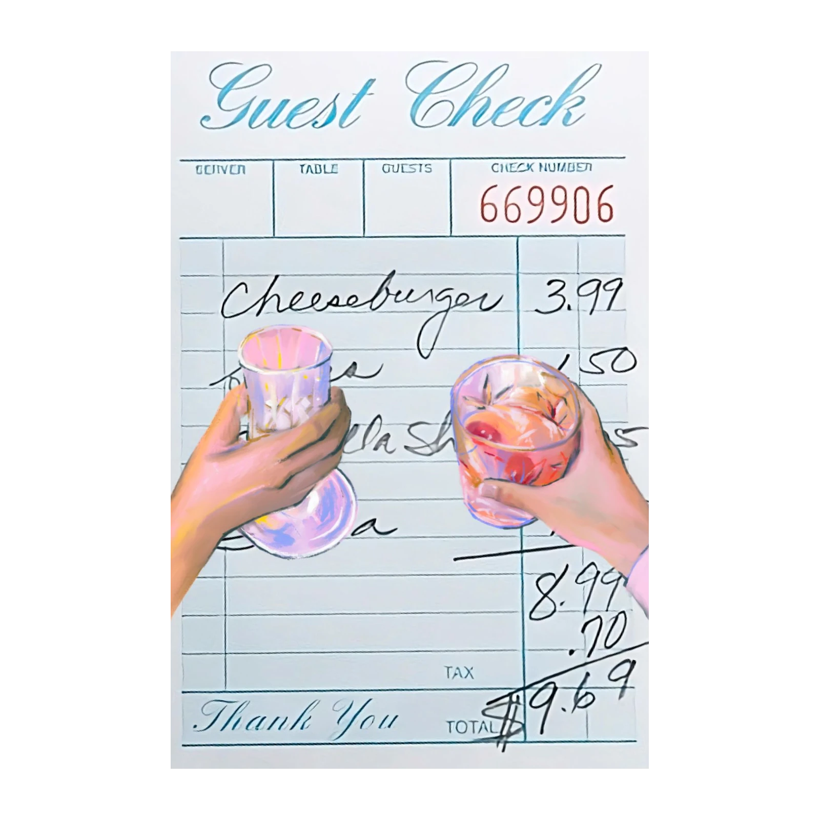 Cheers to Good Times Guest Check Wall Art