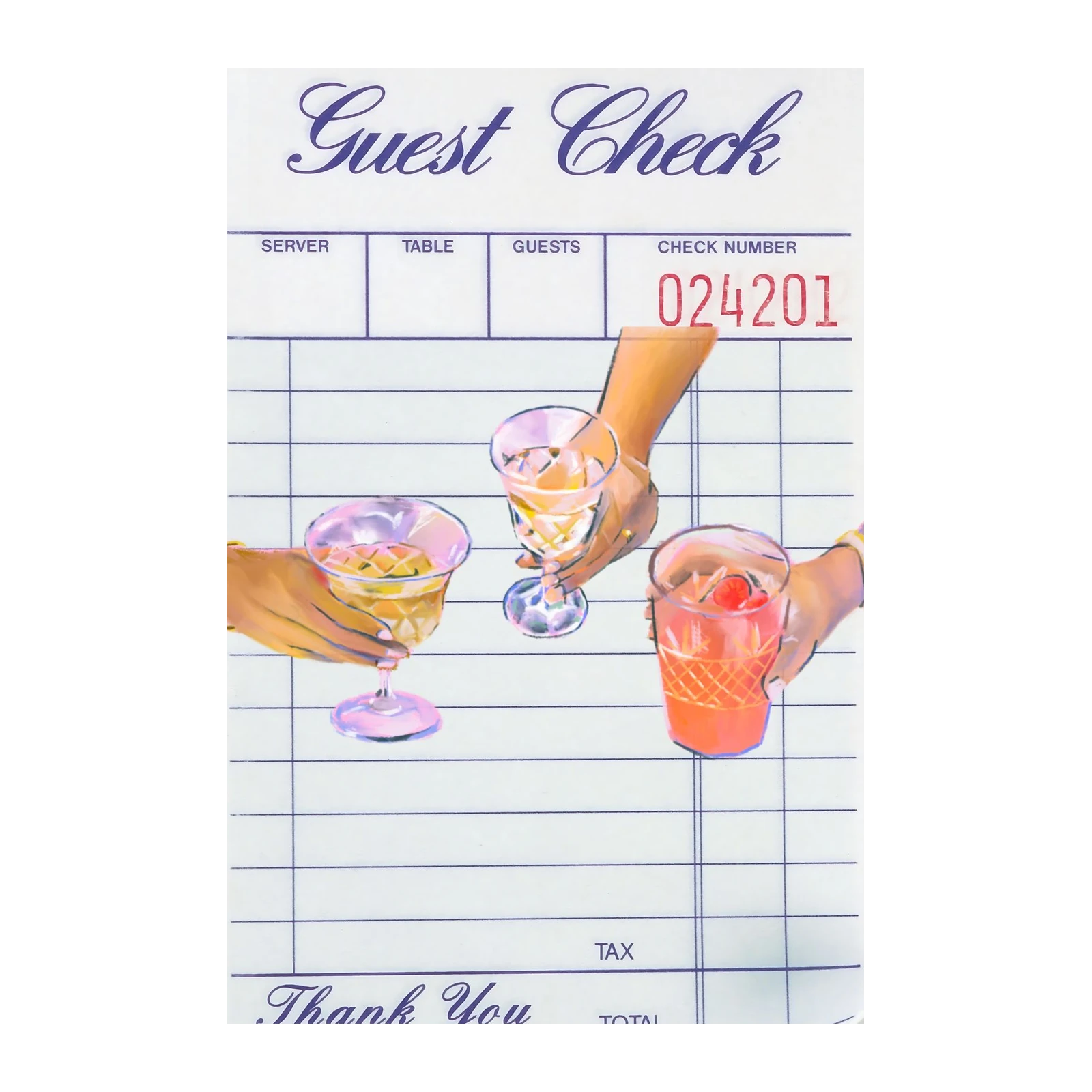 Elegant Guest Check Cocktail Wall Art