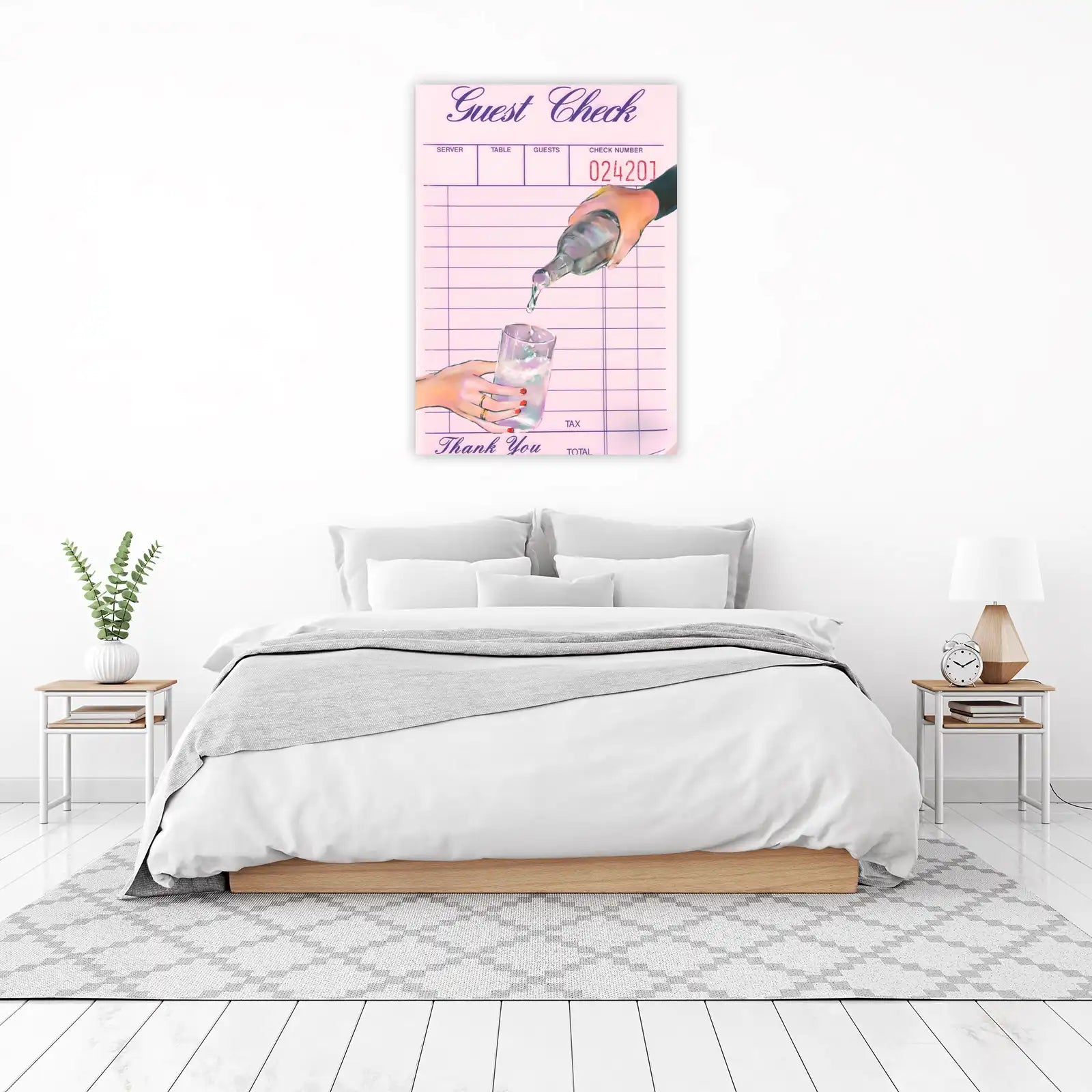 Vintage Guest Check Pour Art Wall Art