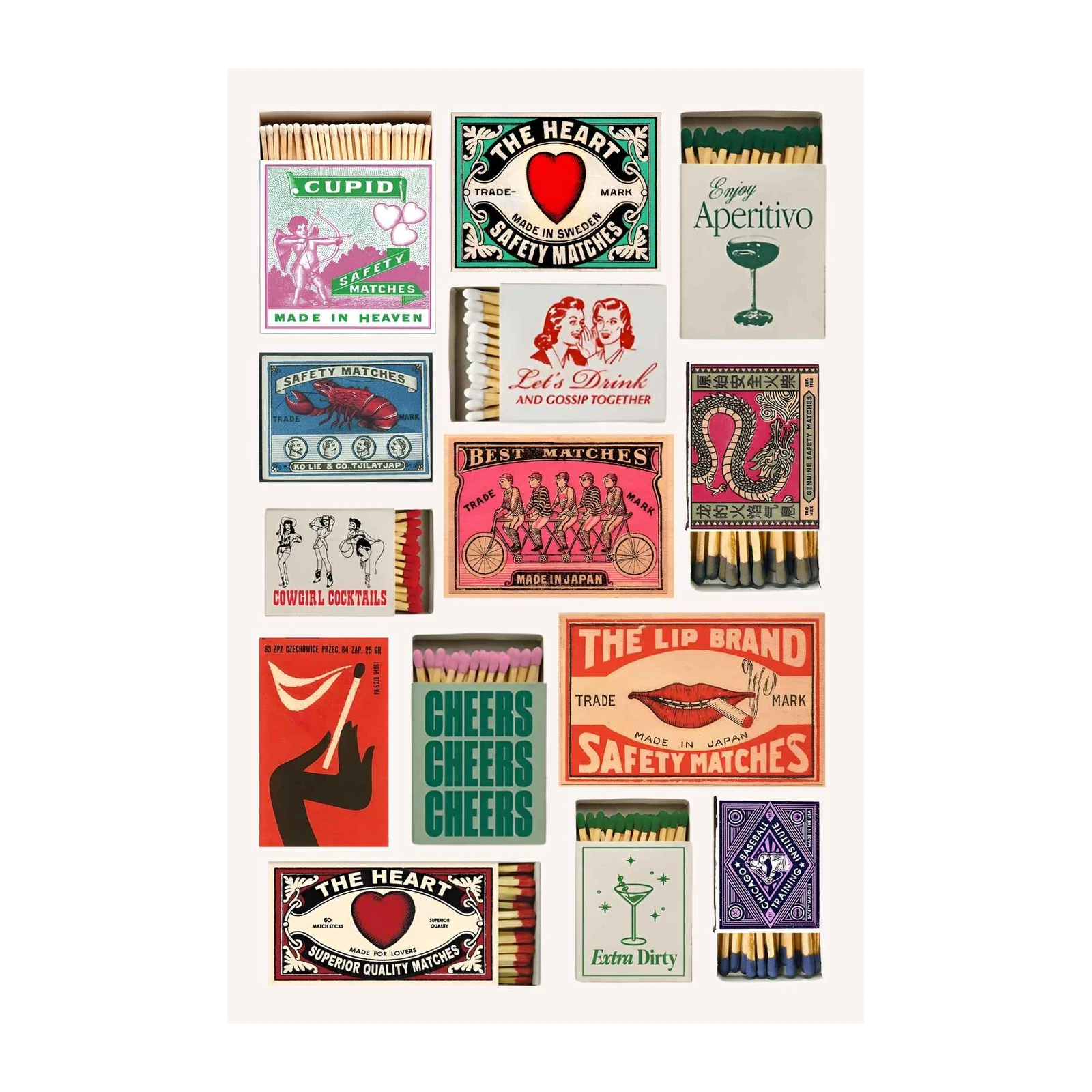 Retro Vintage Matchbox Art Wall Art