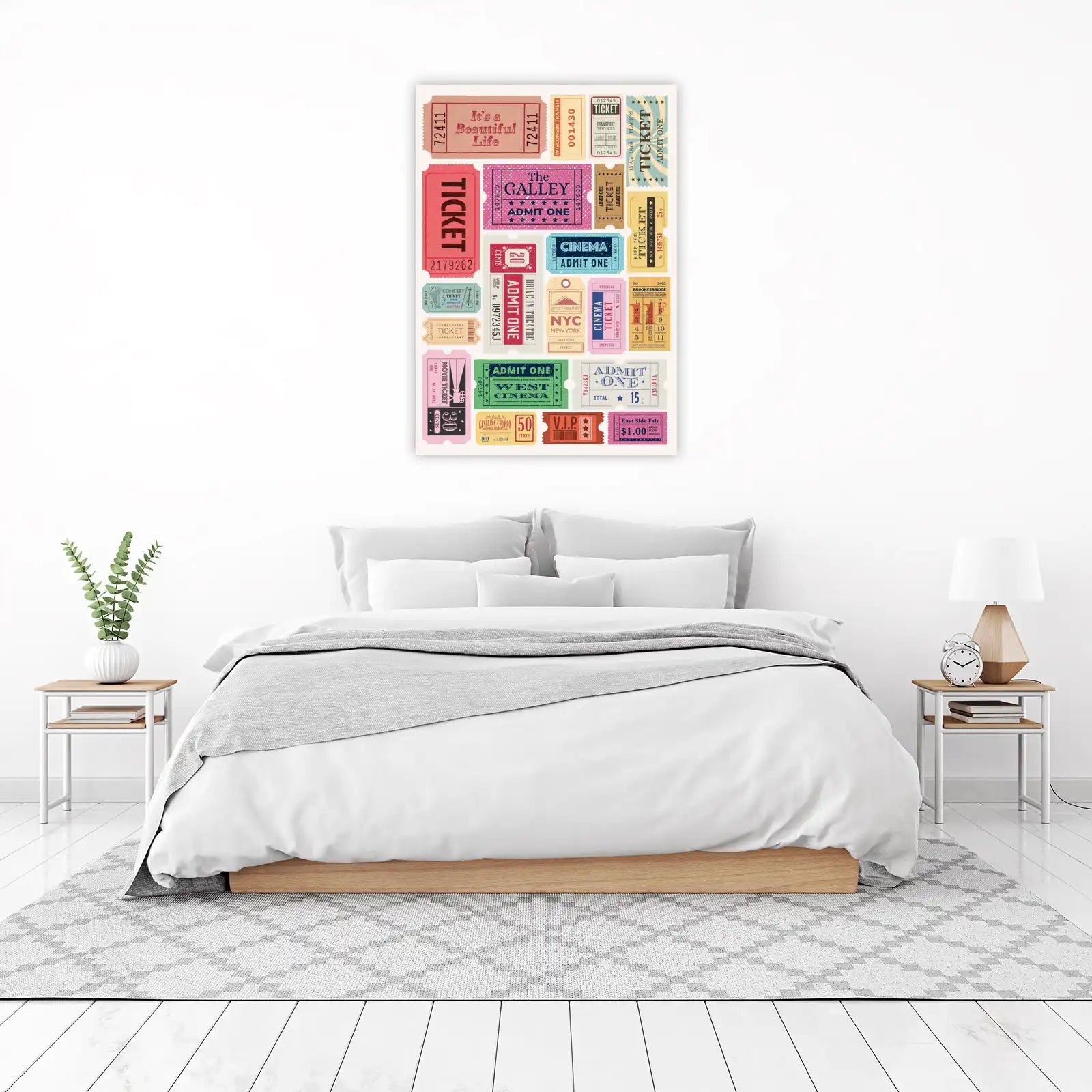 Vintage Admit One Ticket Collage Wall Art