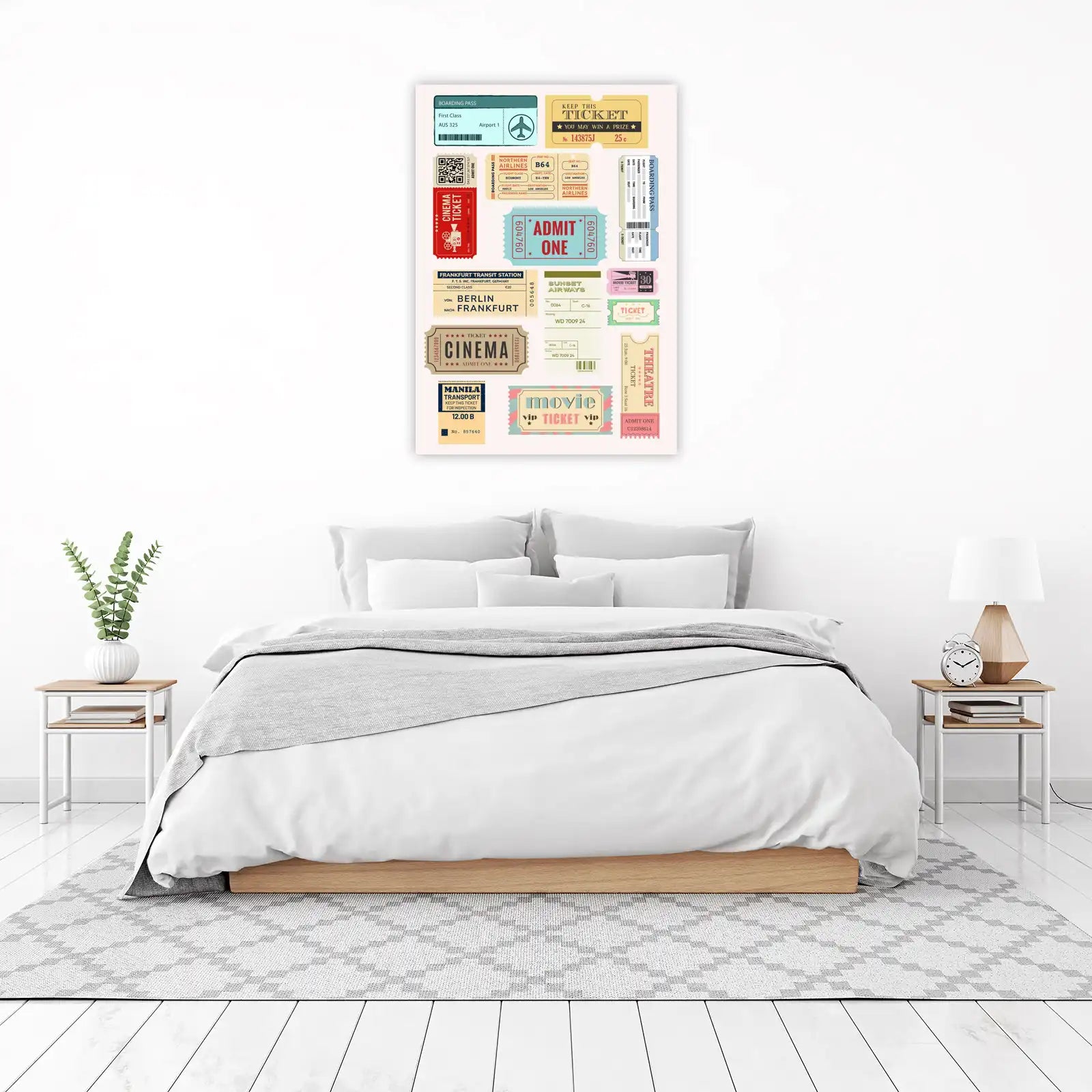 Vintage Travel Tickets Collage Wall Art